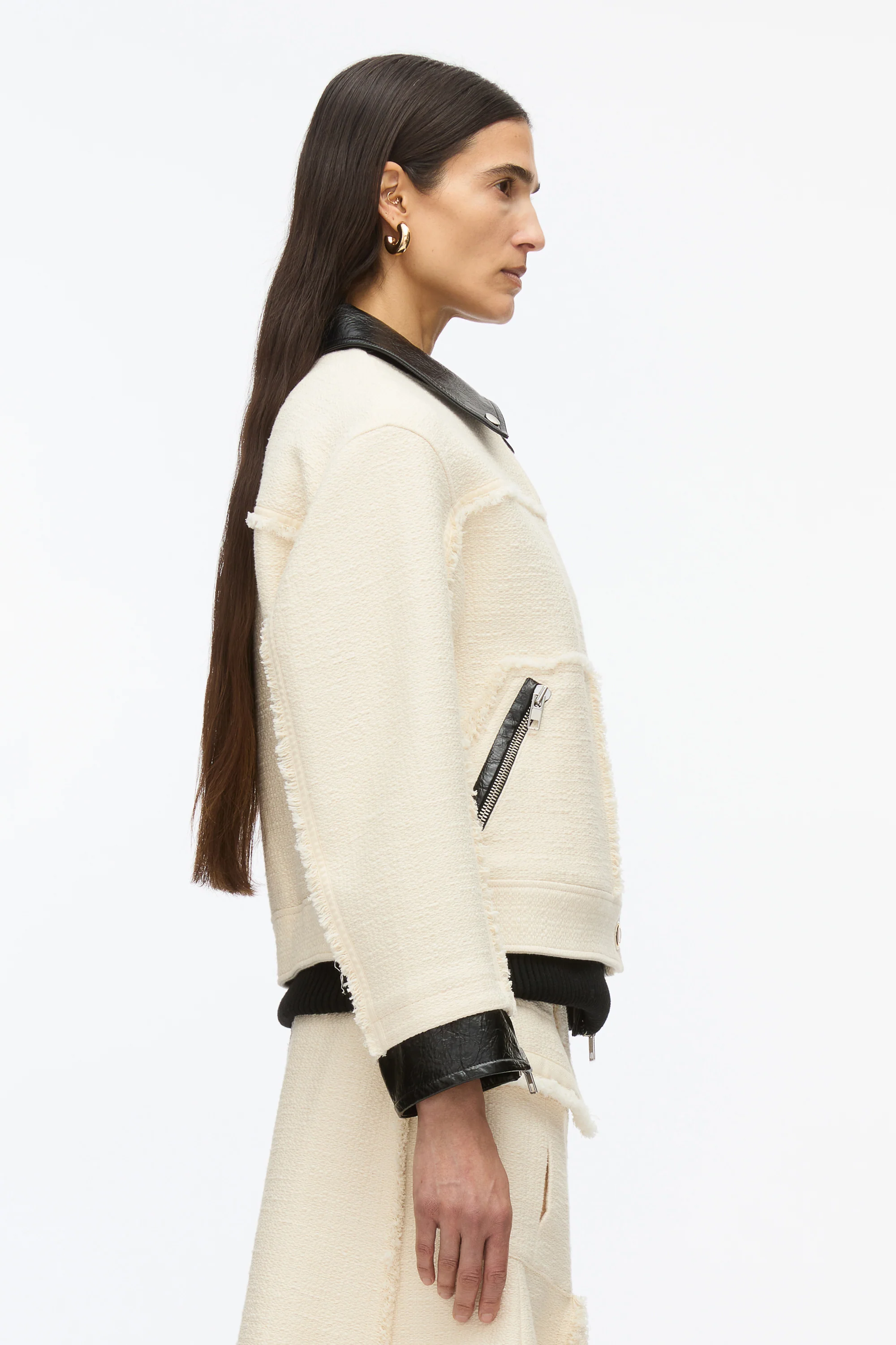 Hybrid Tweed Moto Jacket - Image 4