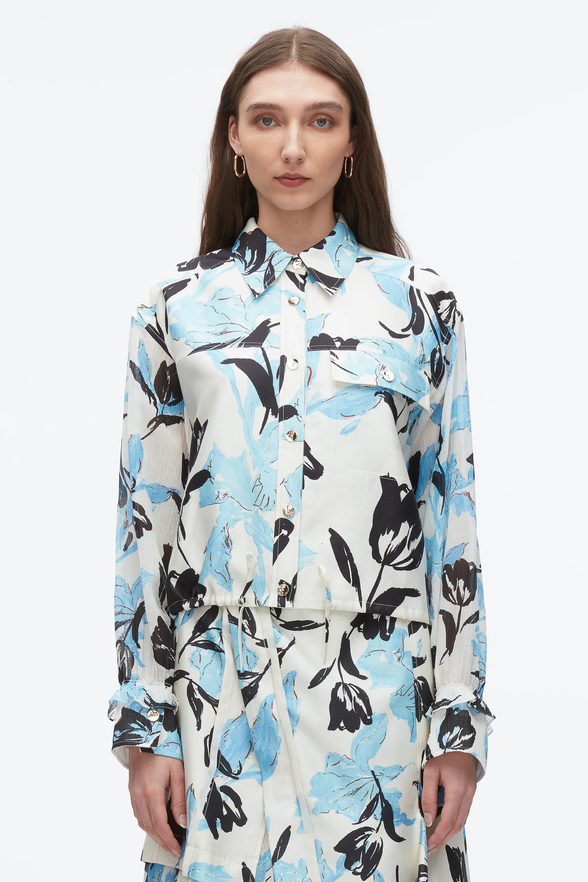 Joyful Tulip Cropped Shirt Jacket - Image 9