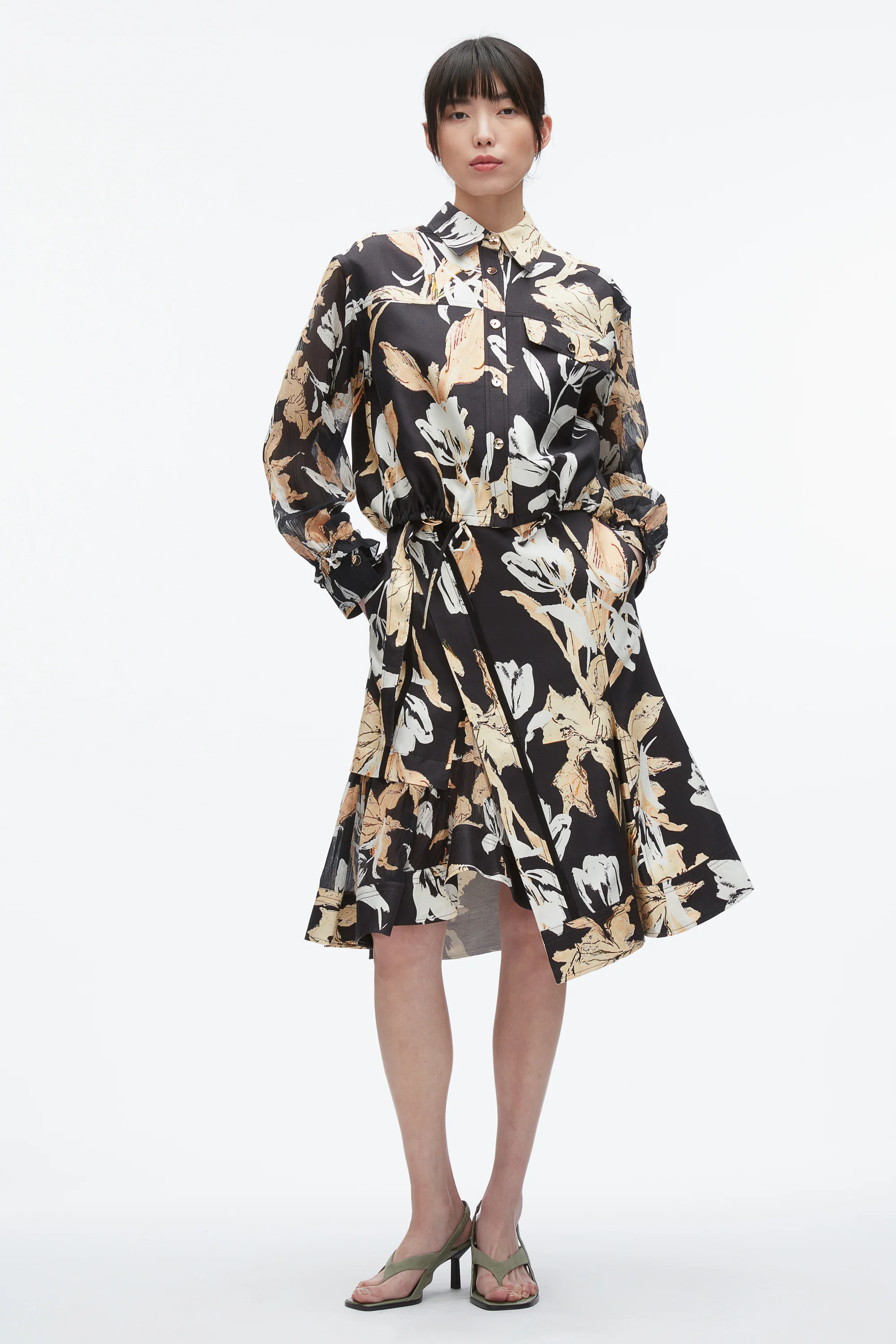 Joyful Tulip Cropped Shirt Jacket