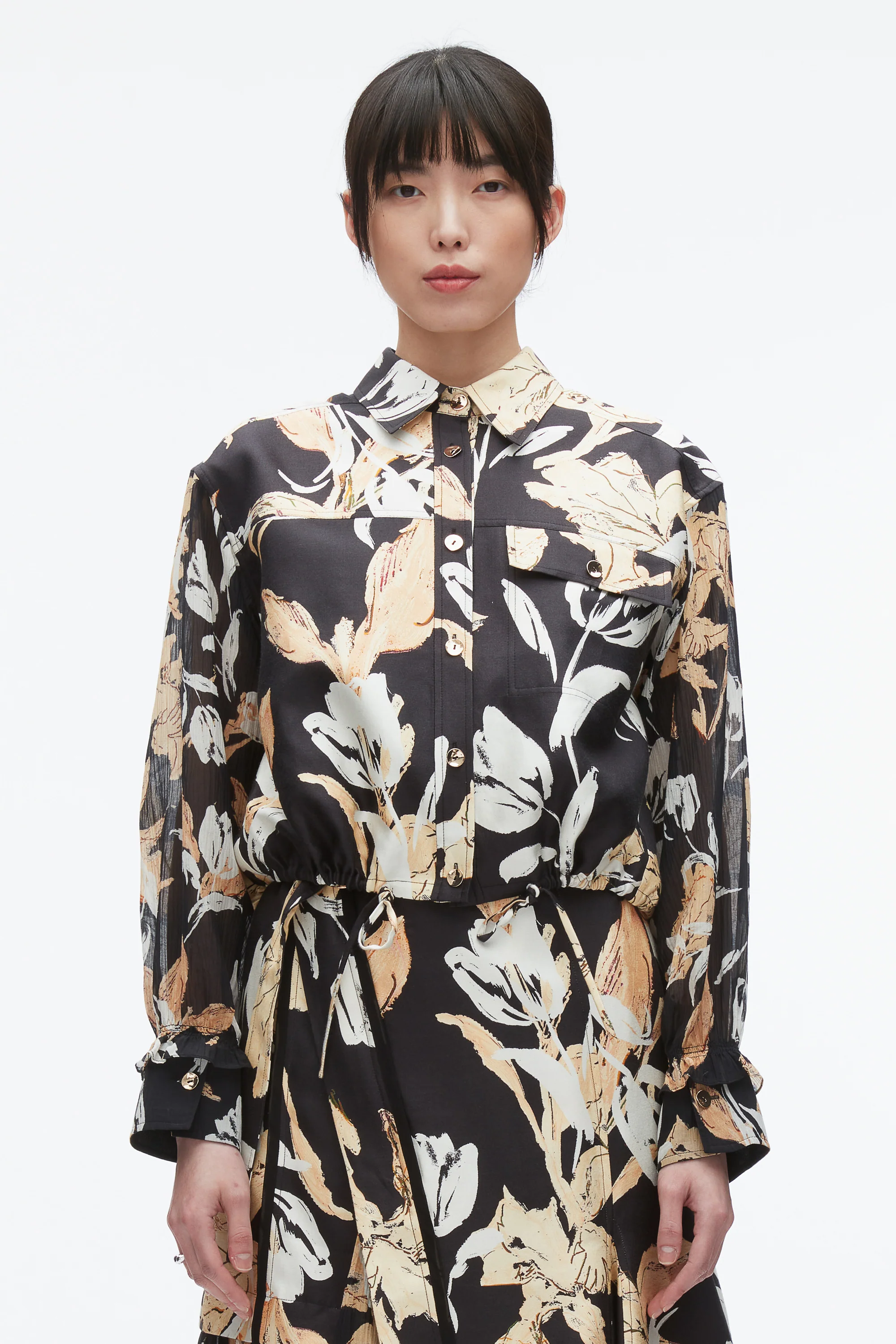 Joyful Tulip Cropped Shirt Jacket - Image 3