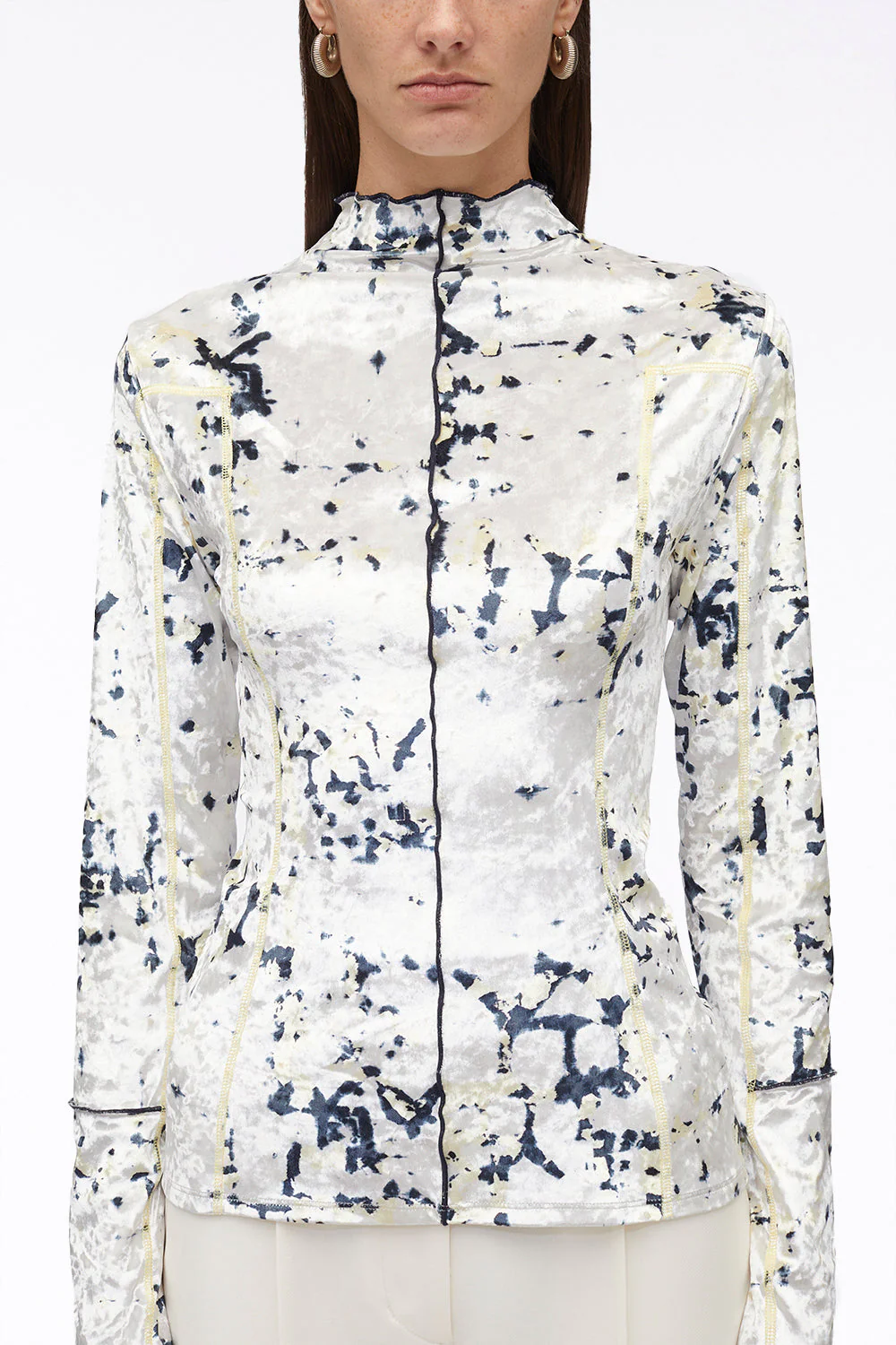 Kaleidoscope-Print Crushed Velvet Top - Image 5