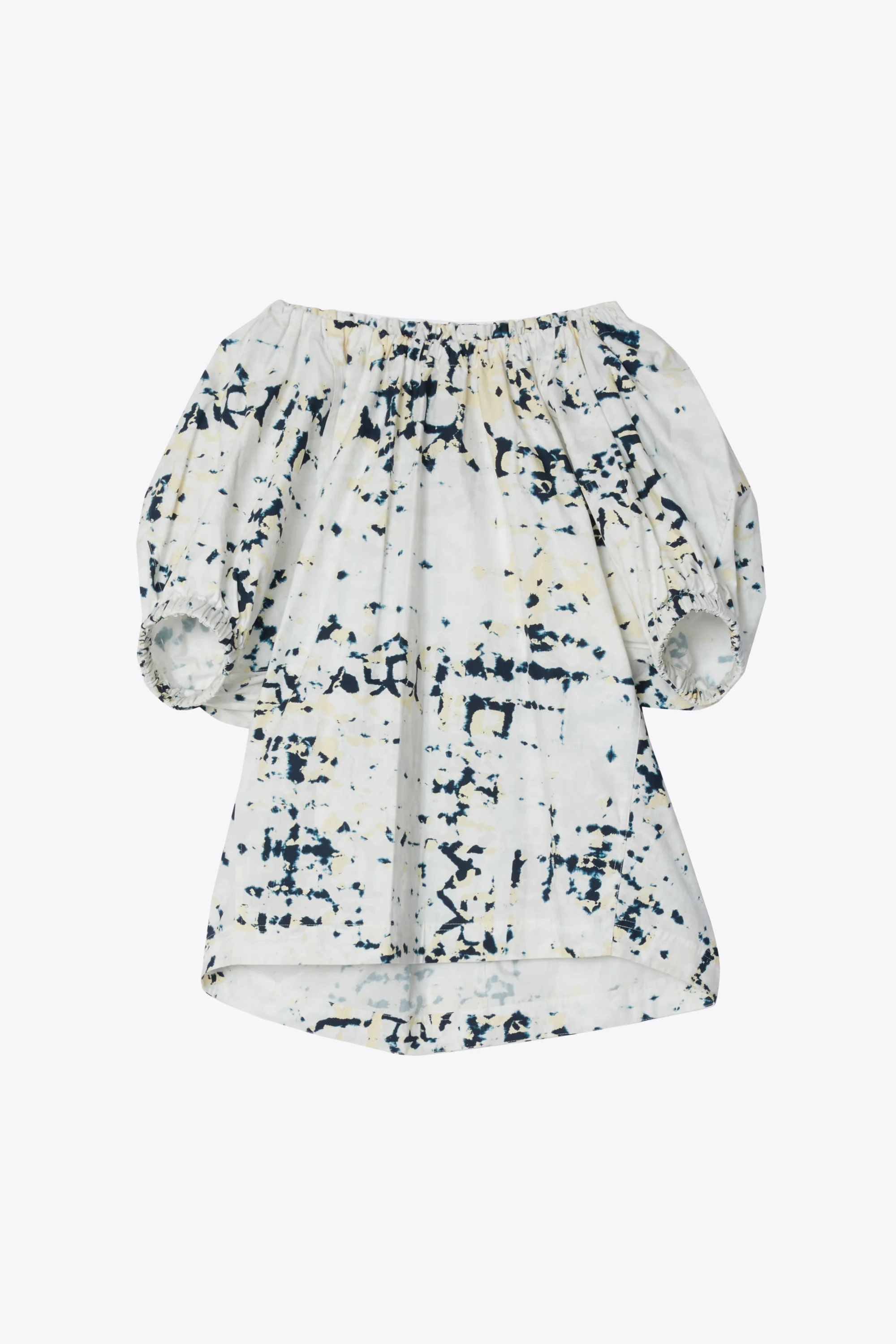Kaleidoscope Print Poplin Puff Sleeve Top