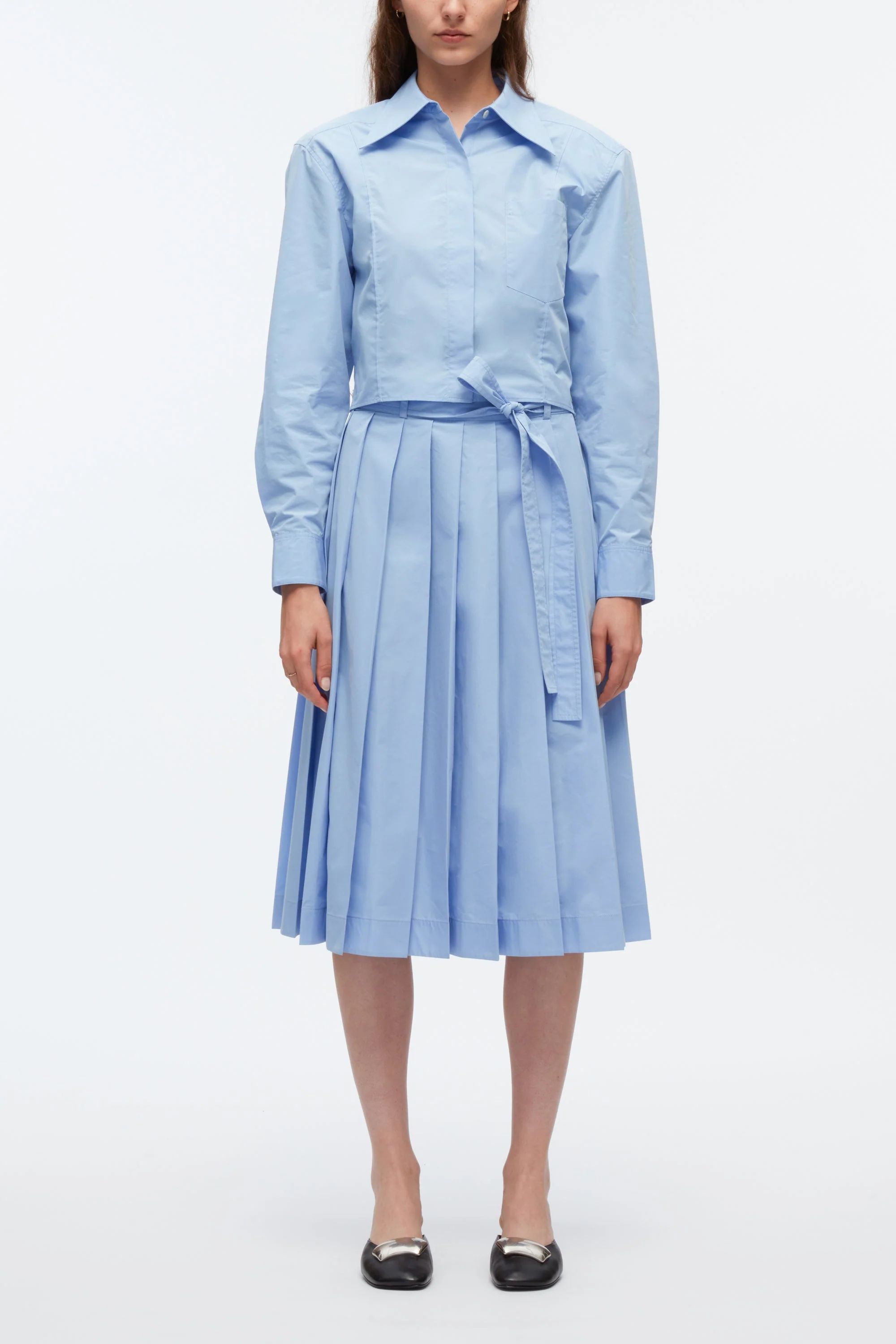 Knife Pleat Belted Skirt - Image 6