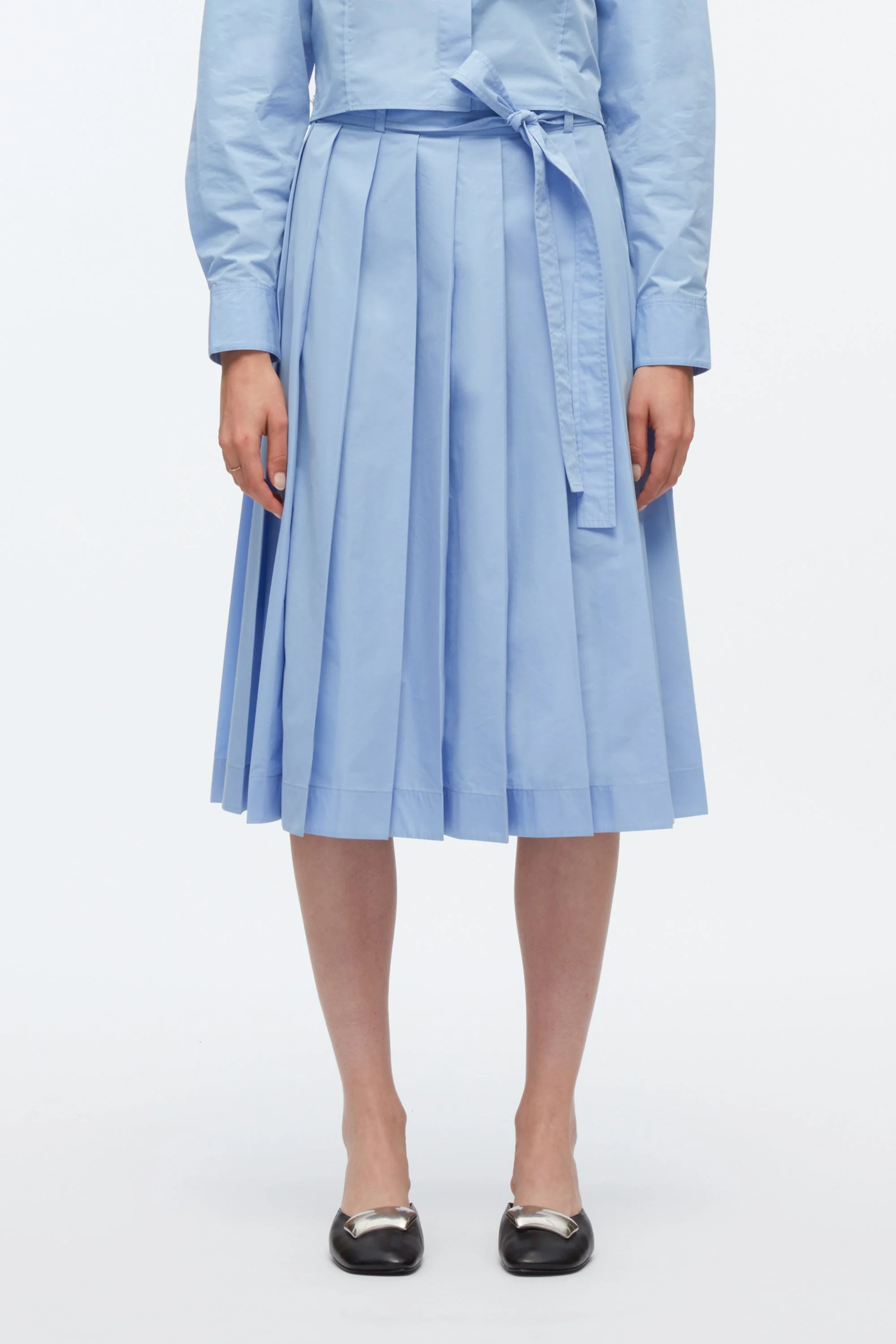 Knife Pleat Belted Skirt - Image 7
