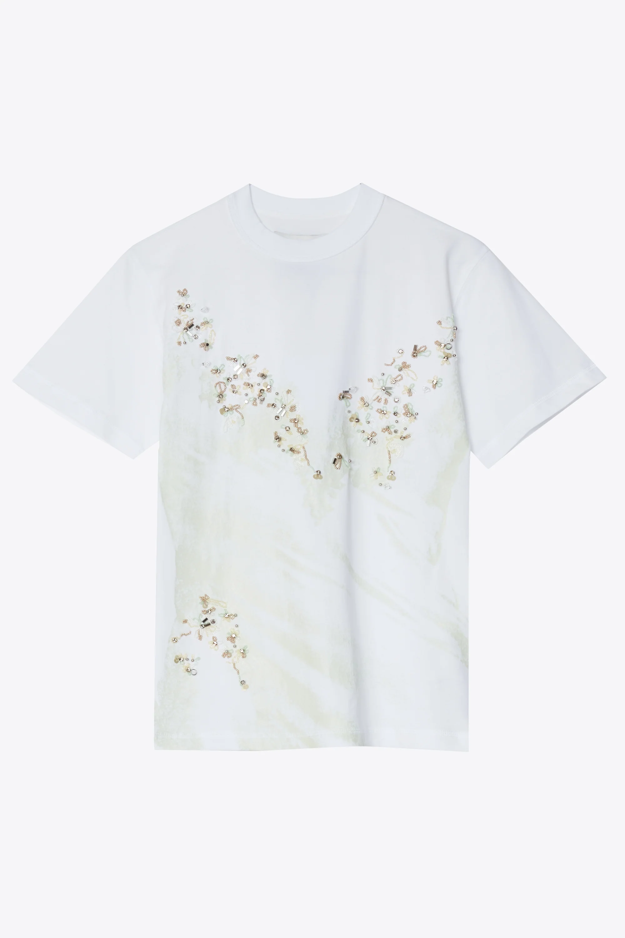 Lace Impressions Tee With Floret Embroidery