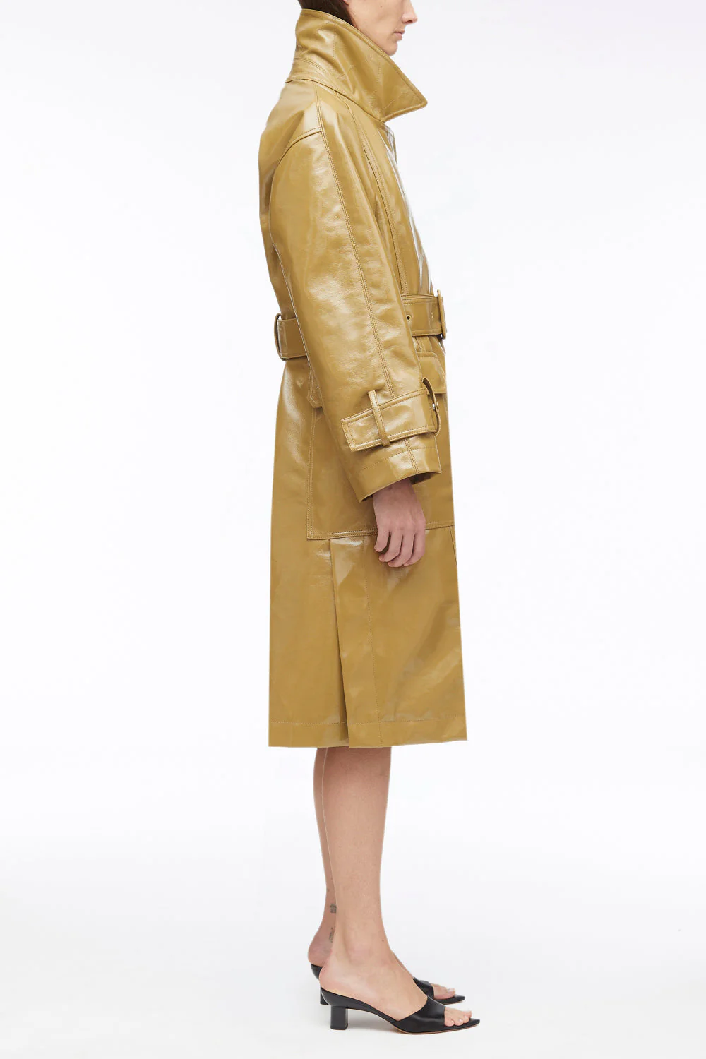 Laminated Cotton Canvas Trench Coat - Image 4