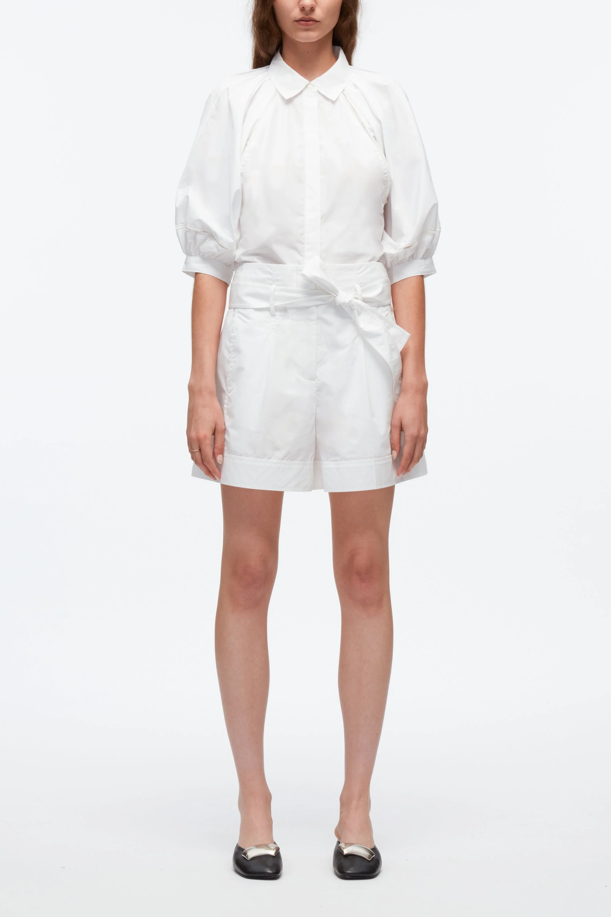 Lantern Sleeve Shirt With Lattice Trim - Image 11