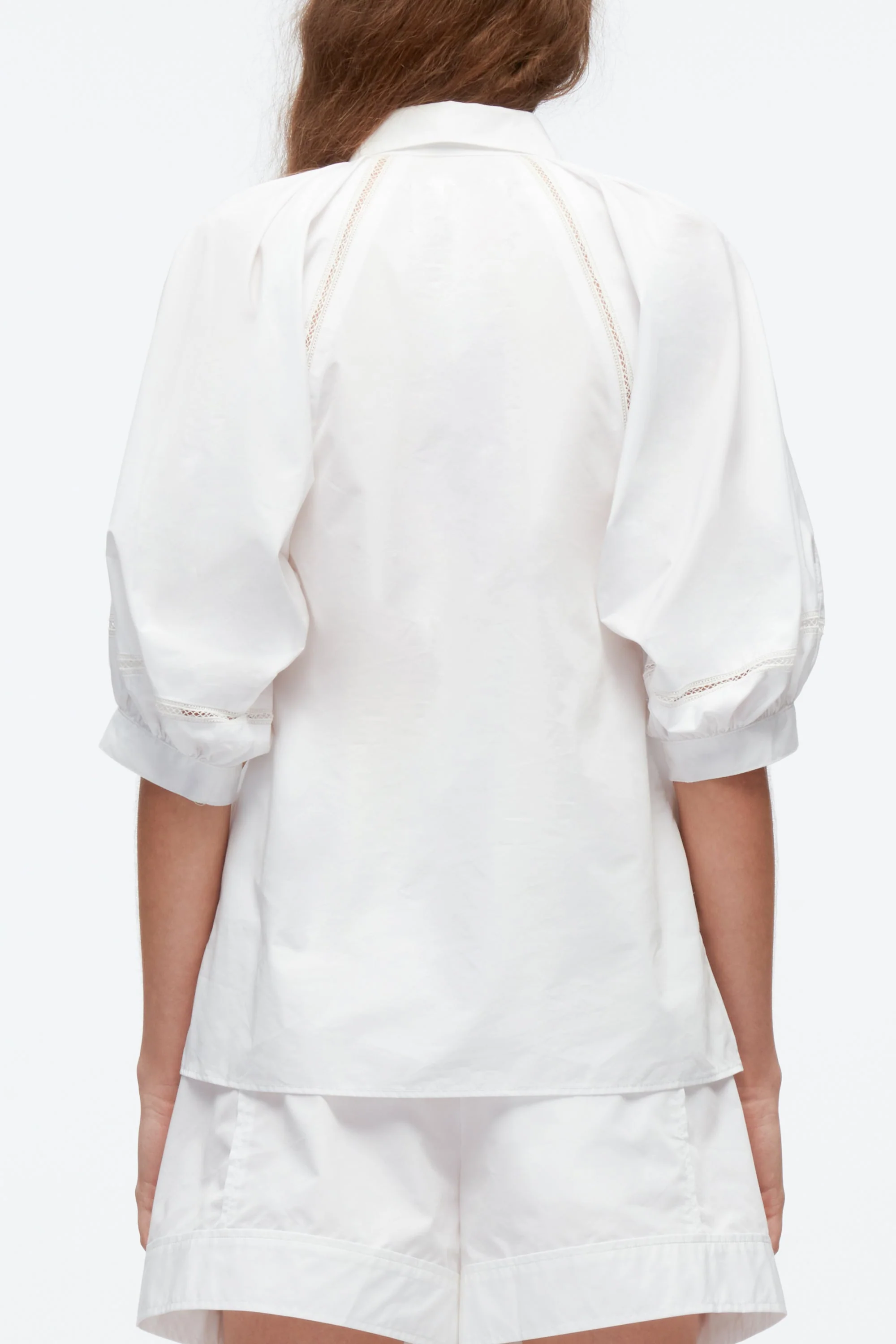 Lantern Sleeve Shirt With Lattice Trim - Image 13