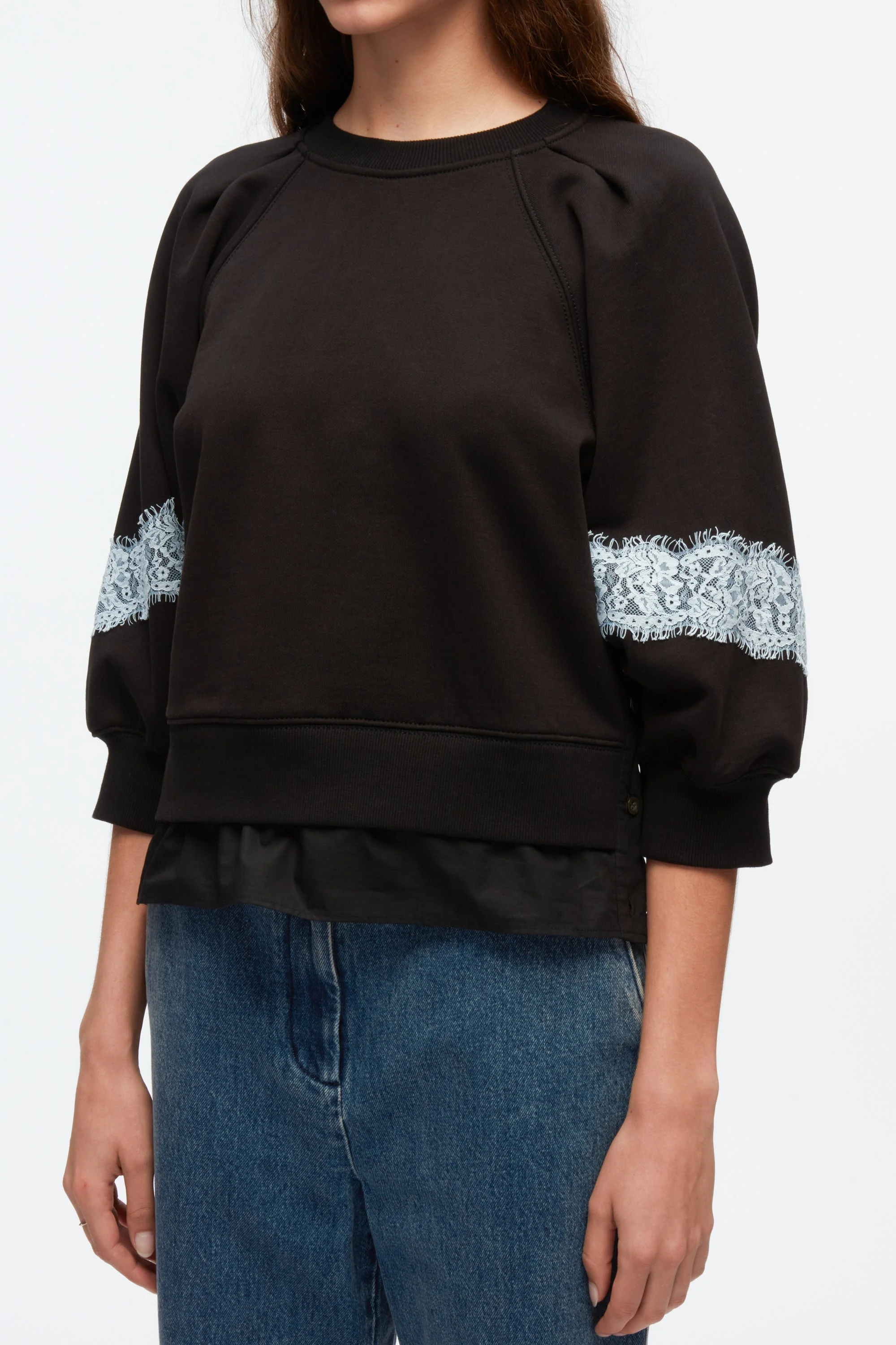 Lantern Sleeve Cotton Sweatshirt - Image 11
