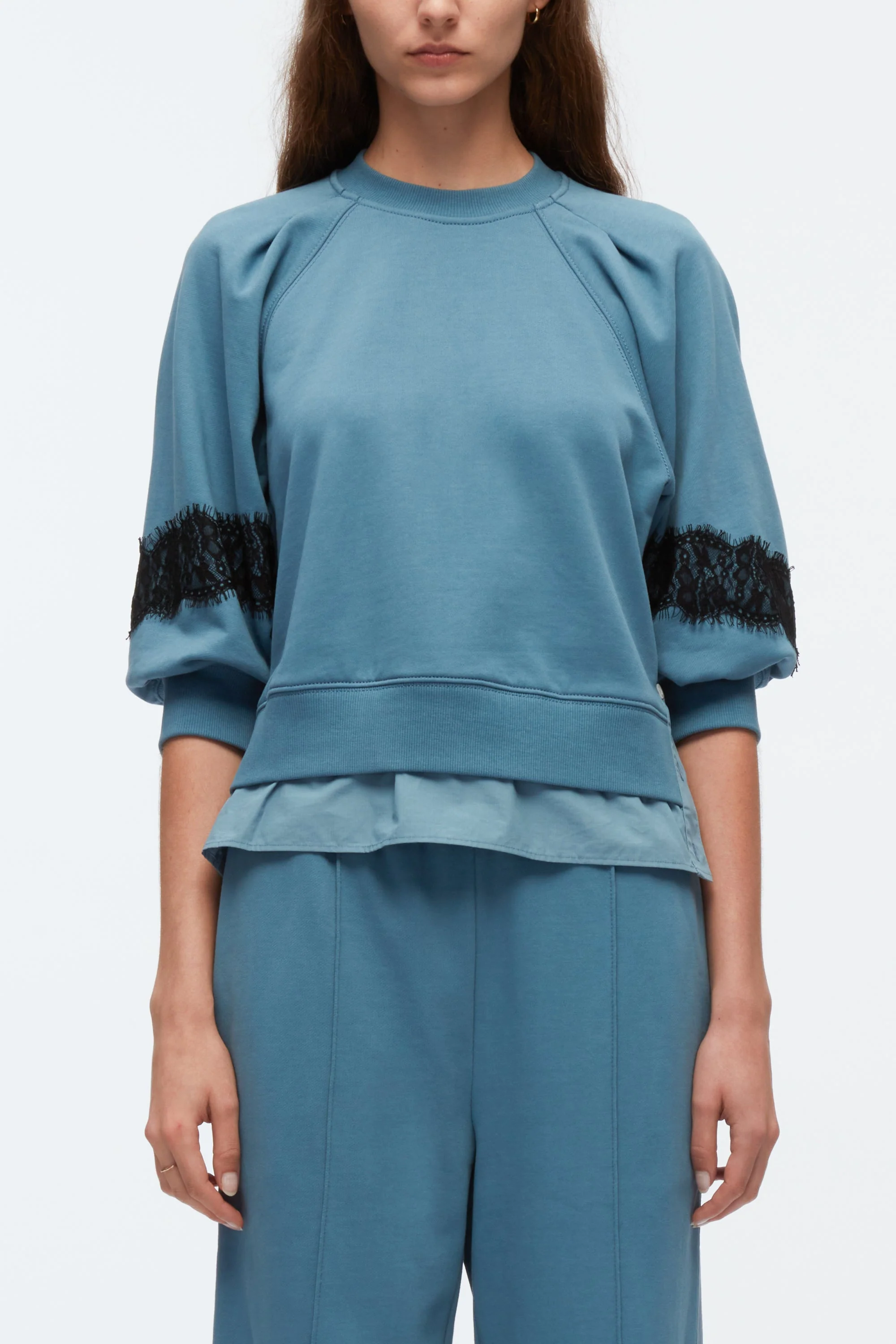 Lantern Sleeve Cotton Sweatshirt - Image 3