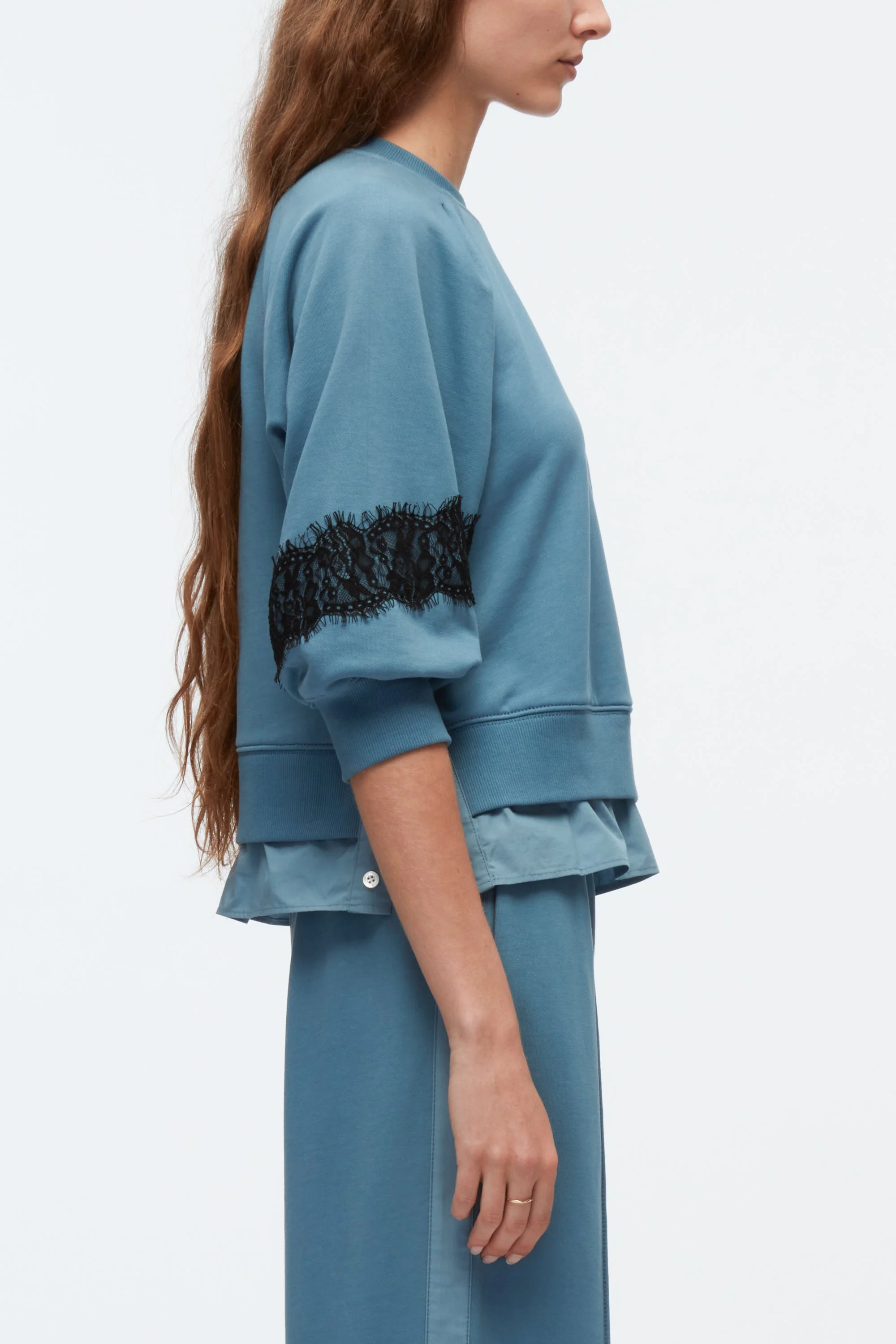 Lantern Sleeve Cotton Sweatshirt - Image 4