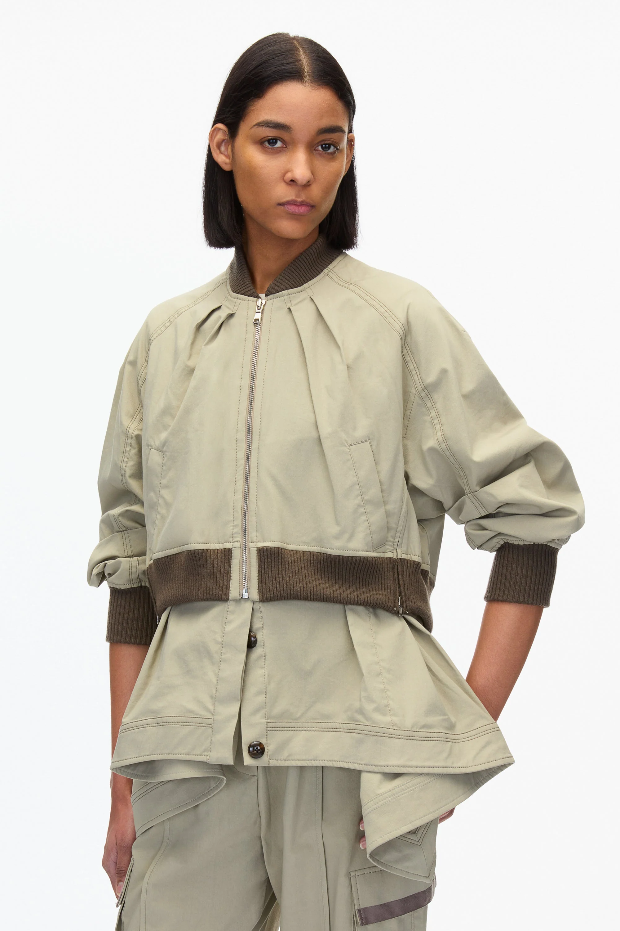 Layered Flounce Bomber Jacket - Image 12