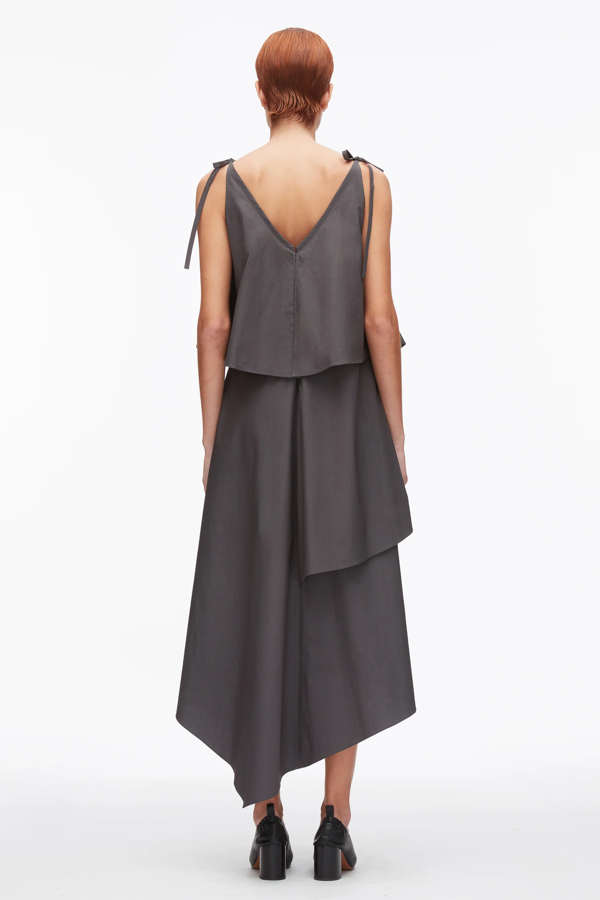 Layered Midi Dress with Floral Appliqué - Image 4