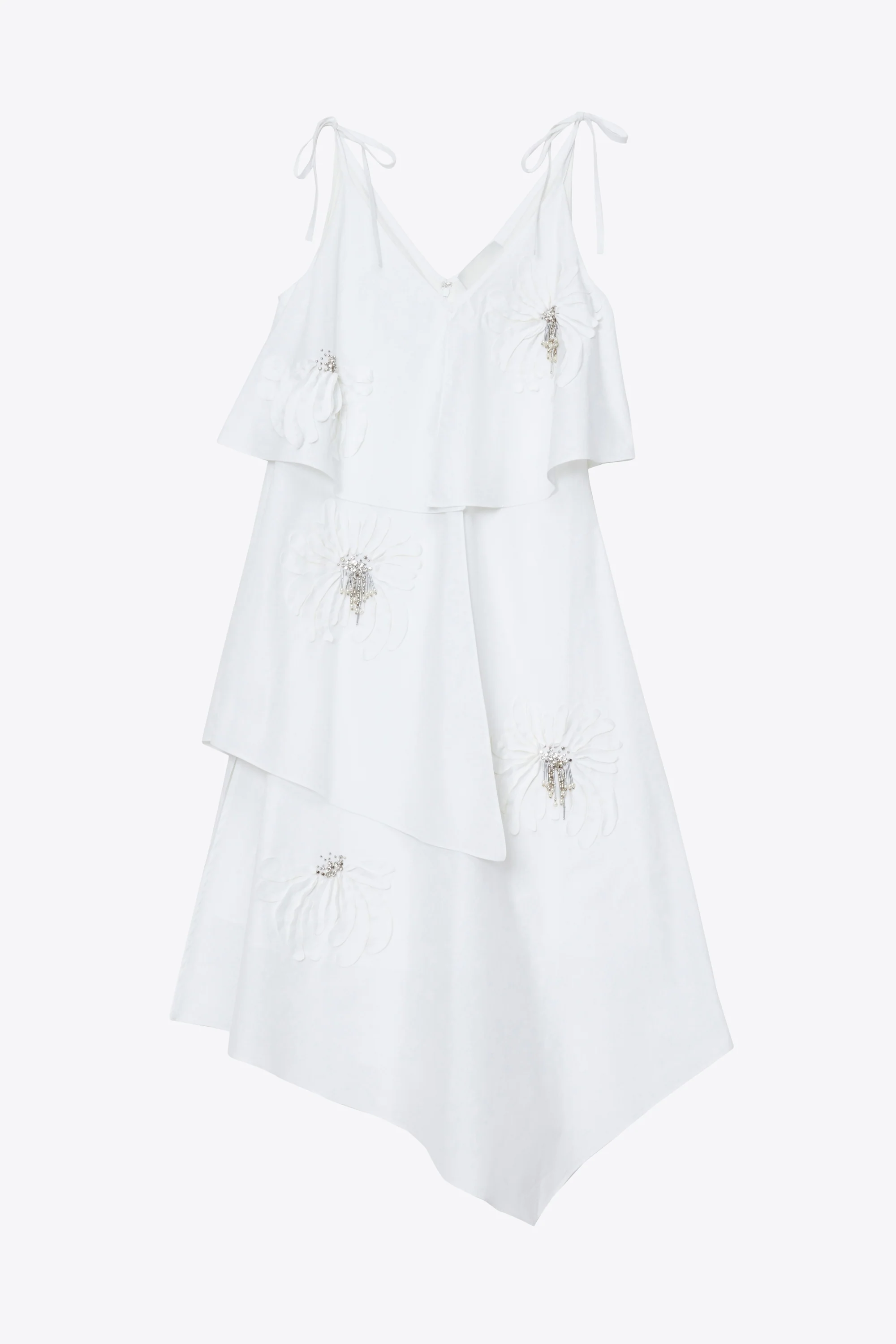 Layered Midi Dress with Floral Appliqué - Image 13