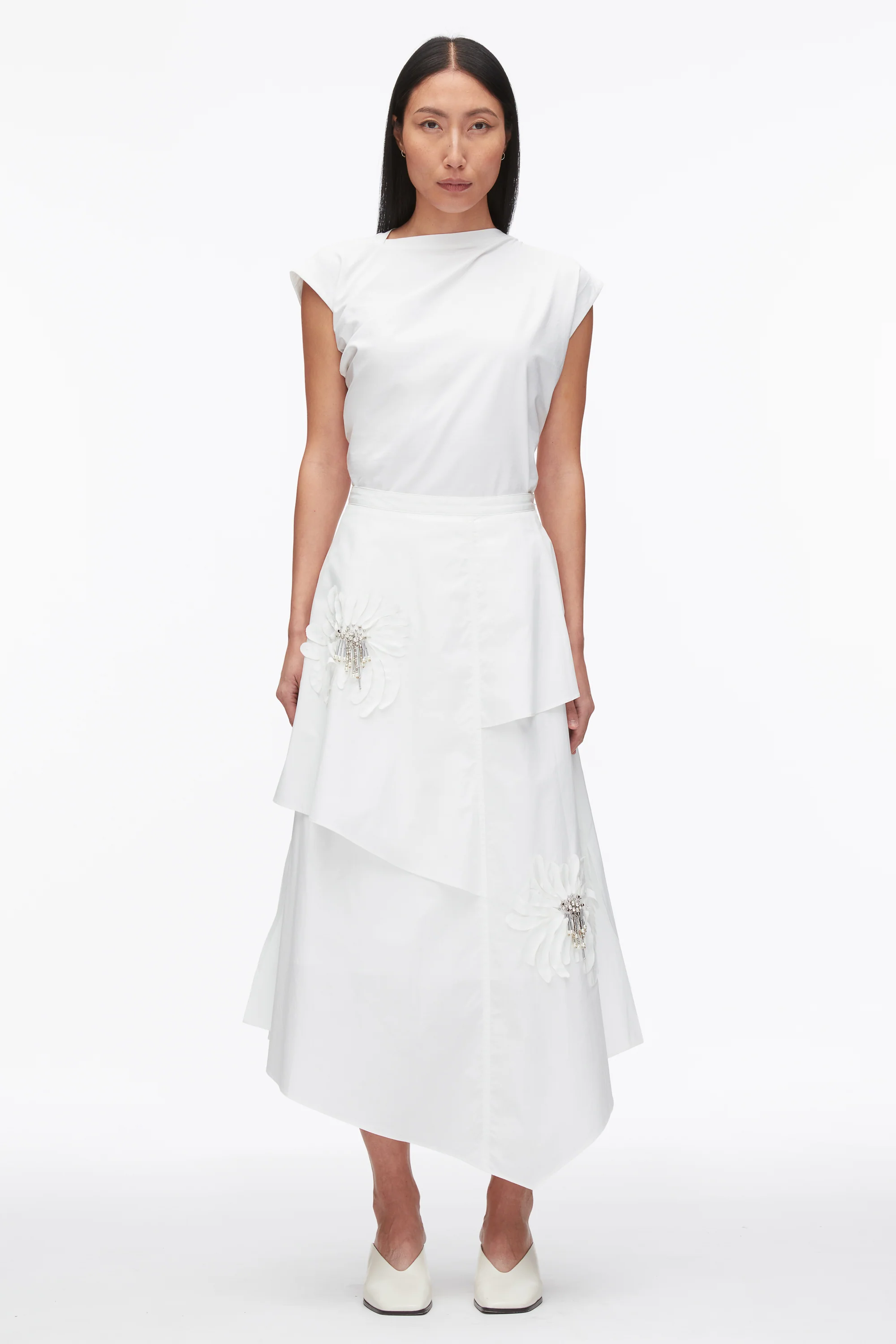 Layered Skirt with Floral Appliqué - Image 3