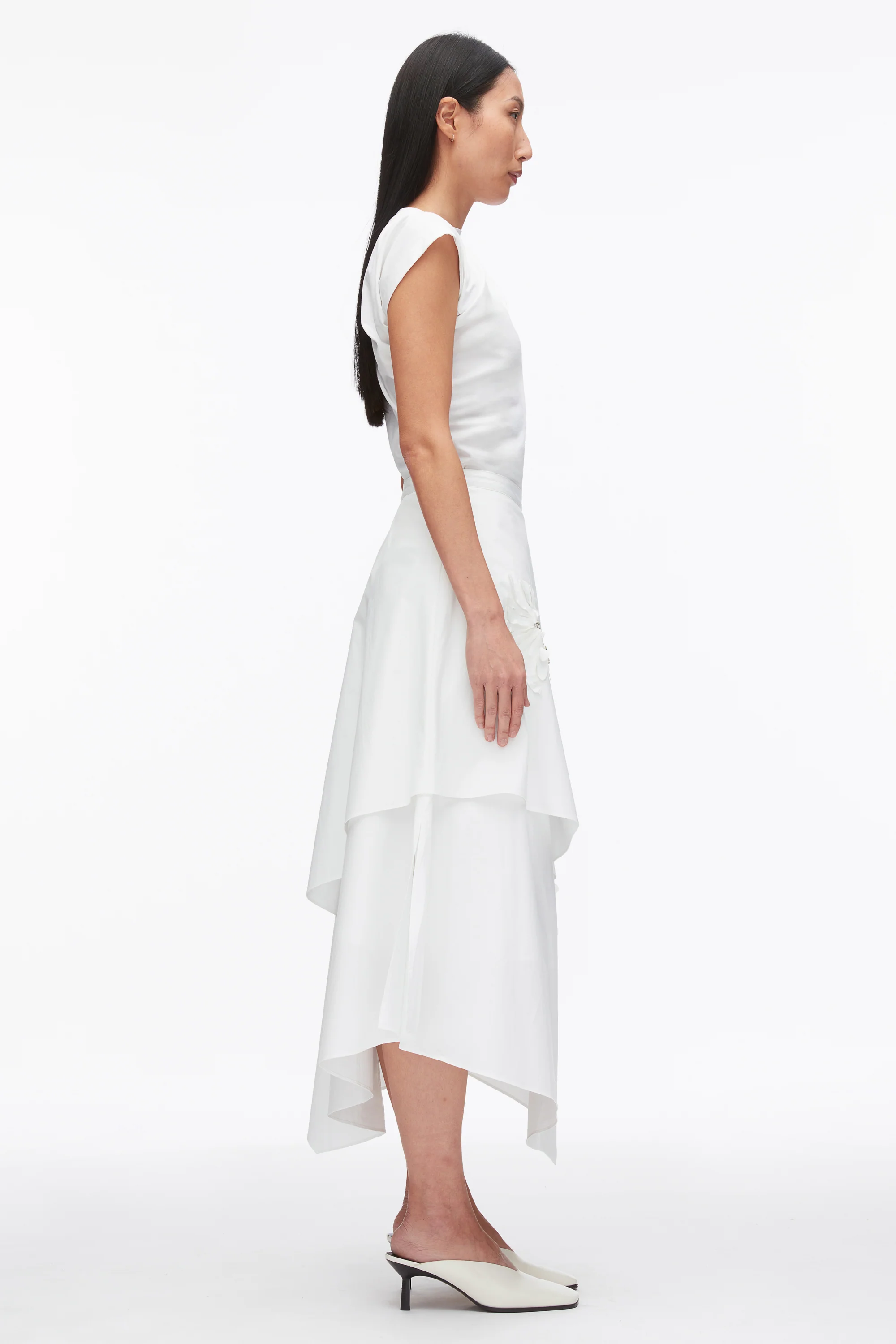 Layered Skirt with Floral Appliqué - Image 4