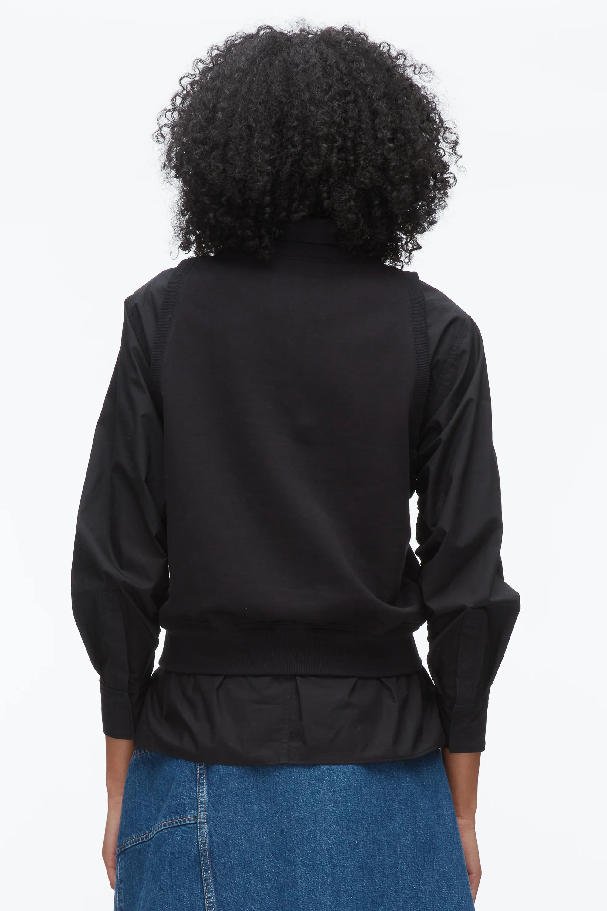 Layered Vest Ruched Sleeve Shirt - Image 5