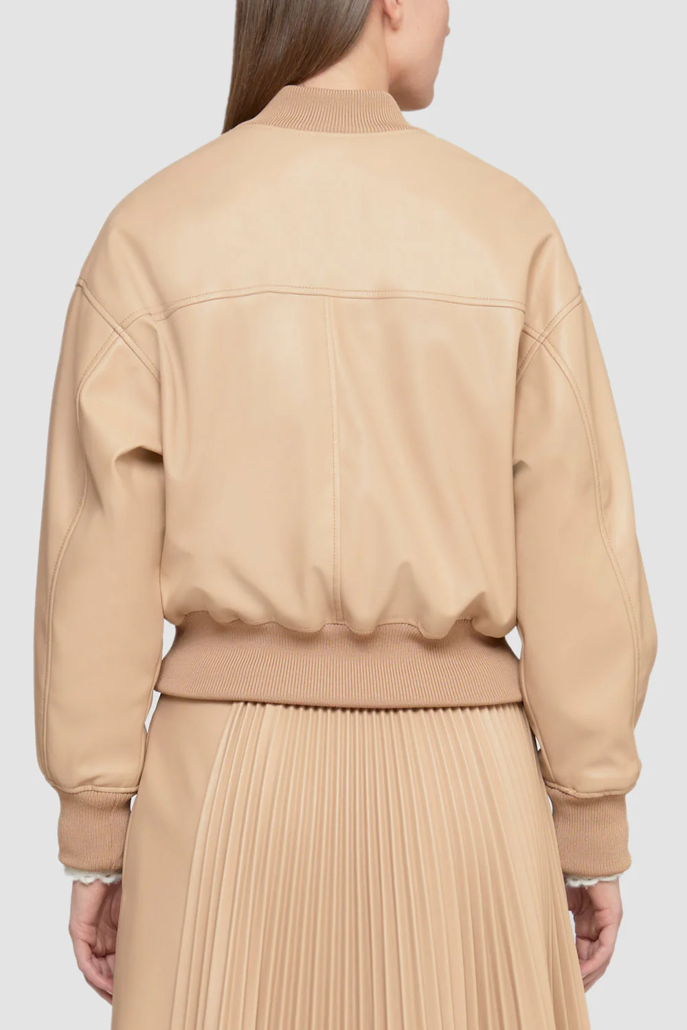 Leather Alternative Cropped Bomber - Image 6