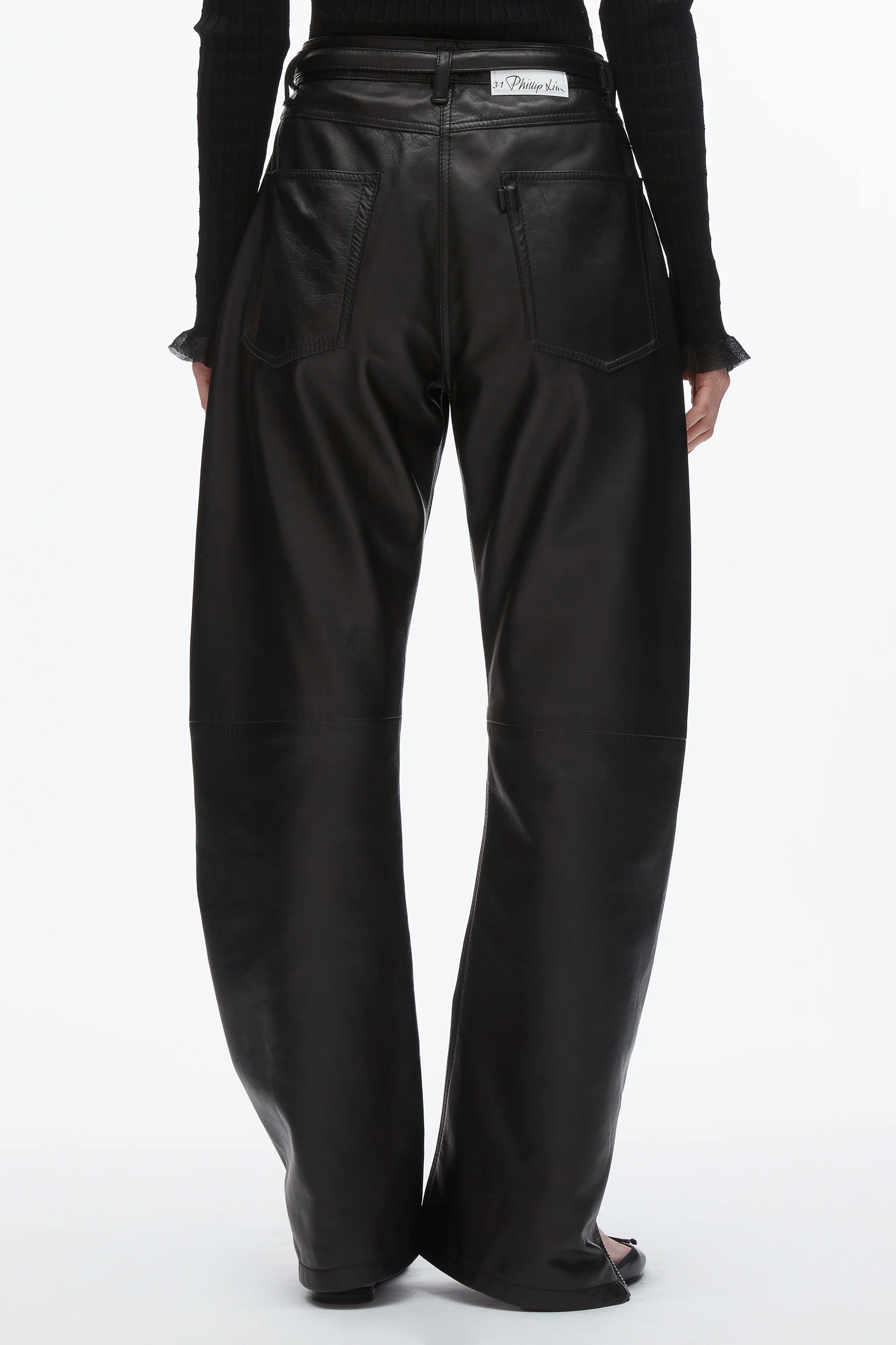 Leather Barrel Jean with Zippers - Image 5