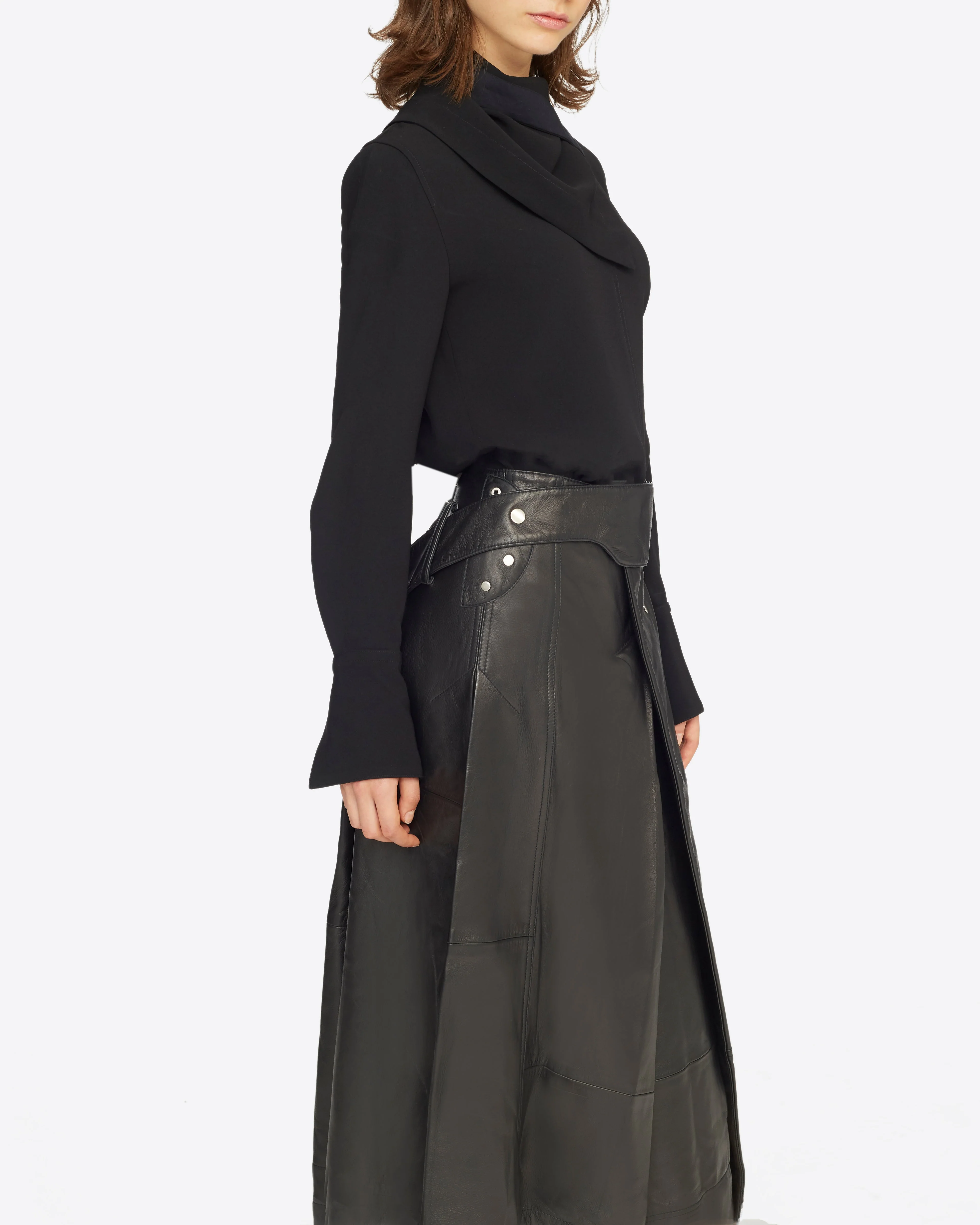 Leather Trench Skirt
