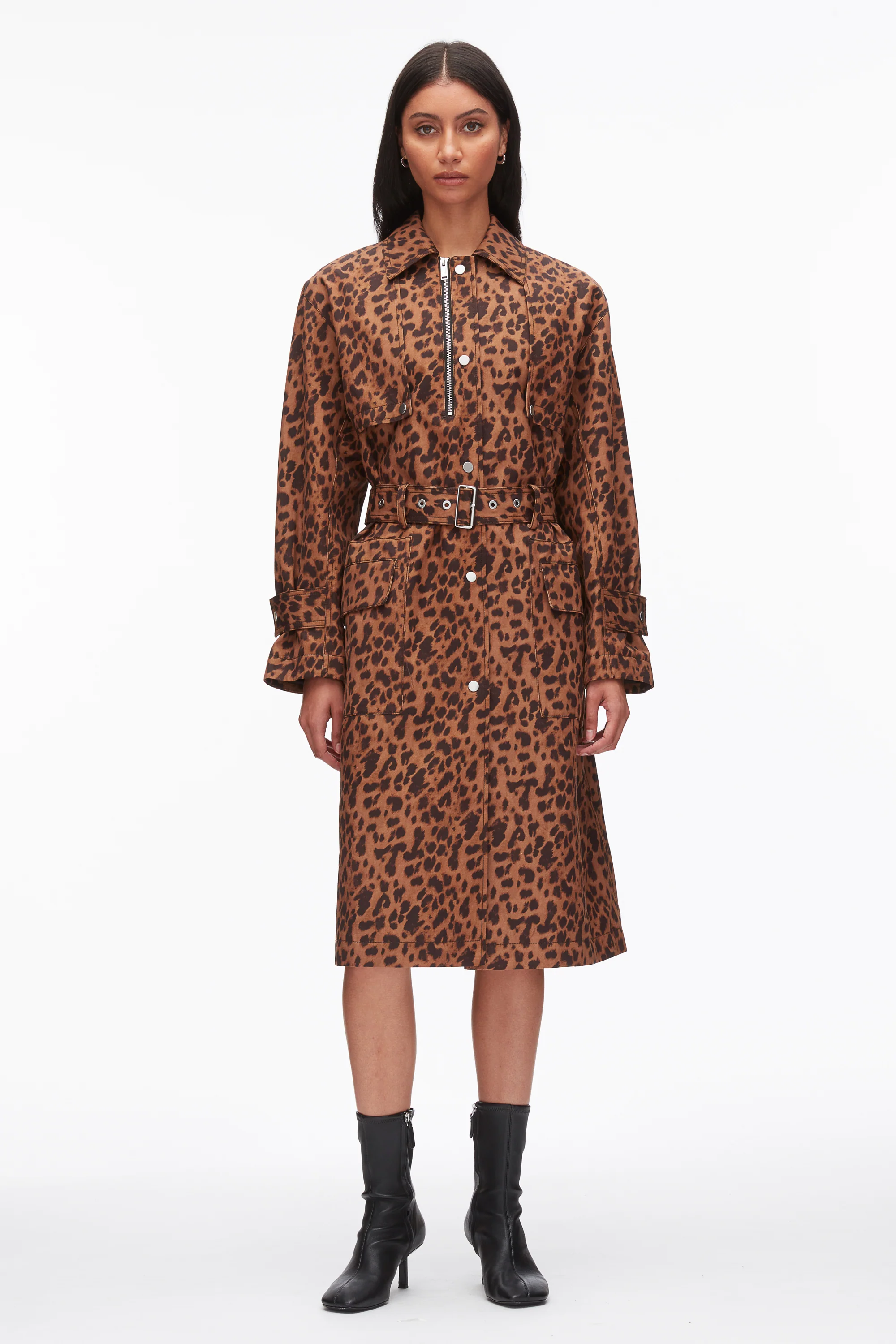 Leopard Print Trench Coat - Image 3