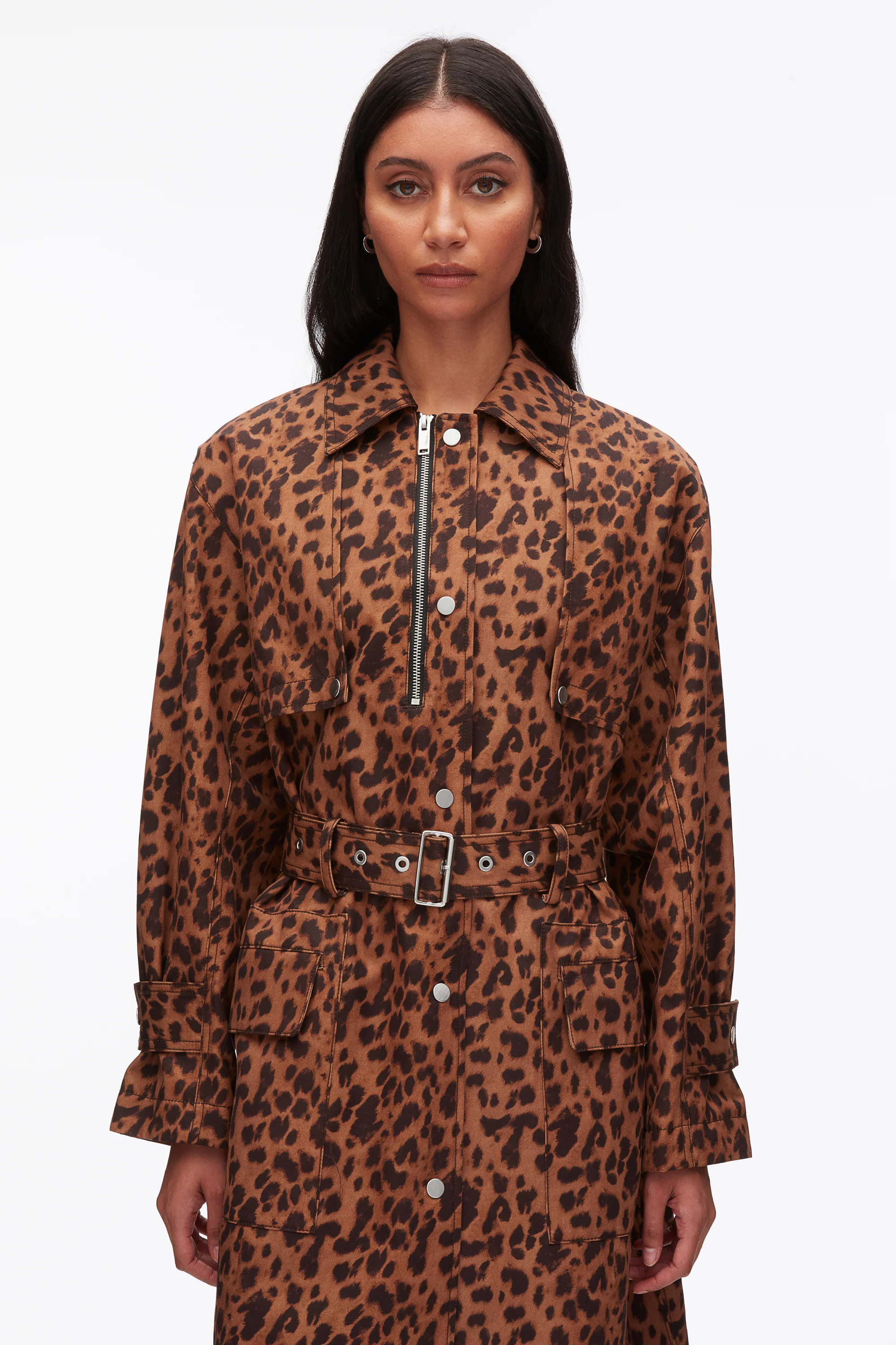 Leopard Print Trench Coat - Image 6