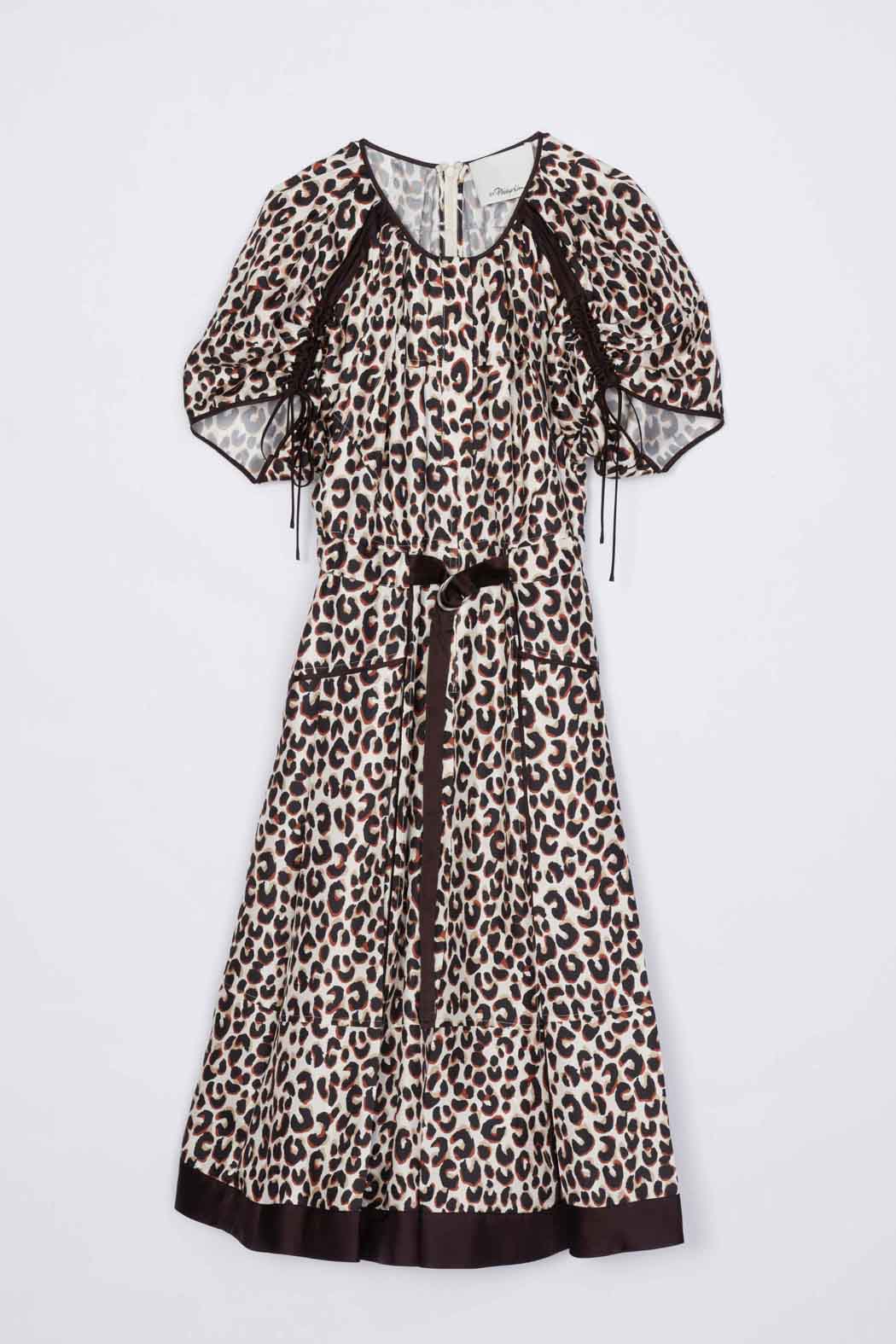 Leopard Ruched Sleeve Midi Dress - Image 6