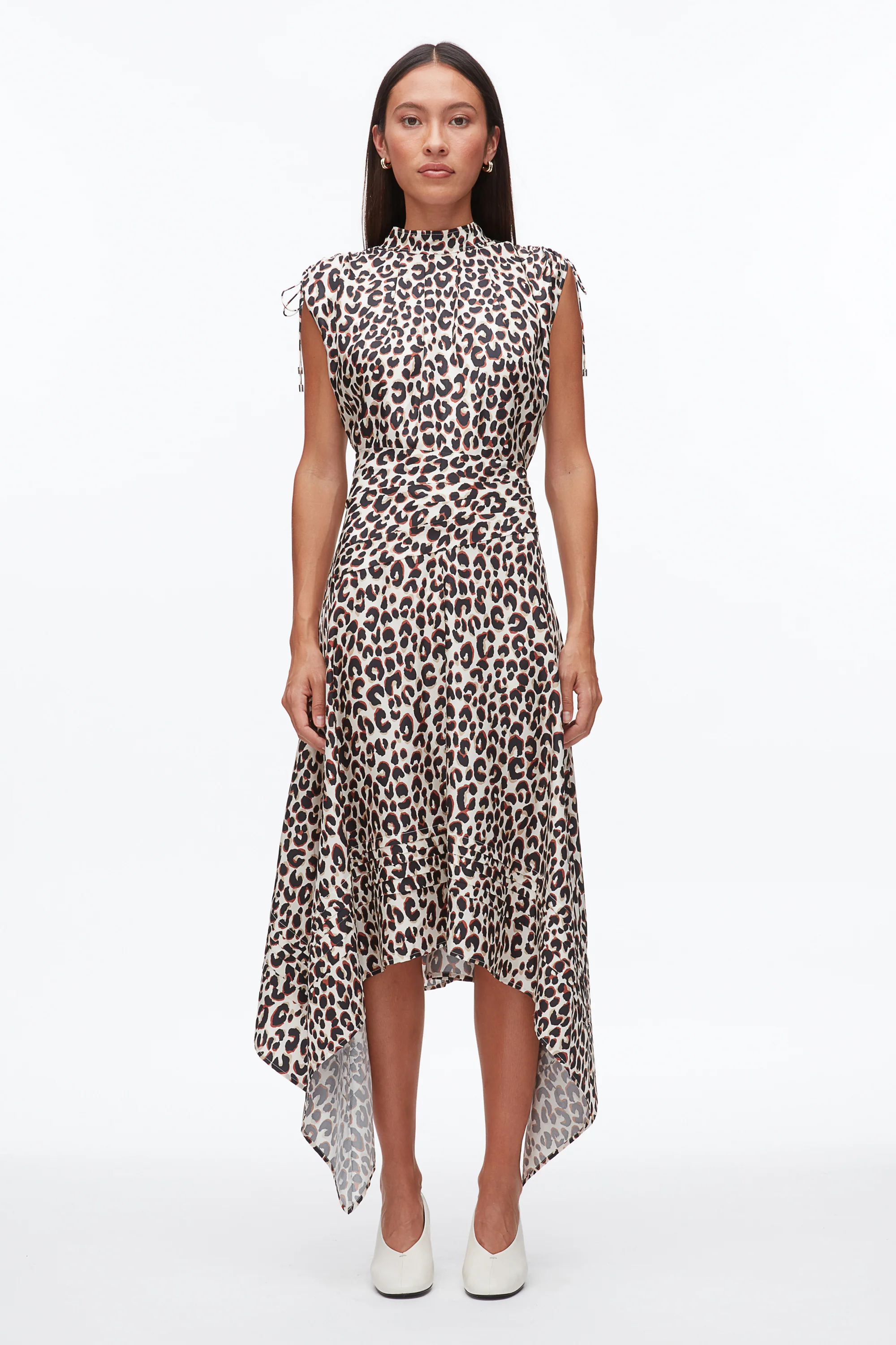 Leopard Ruched Handkerchief Dress - Image 2
