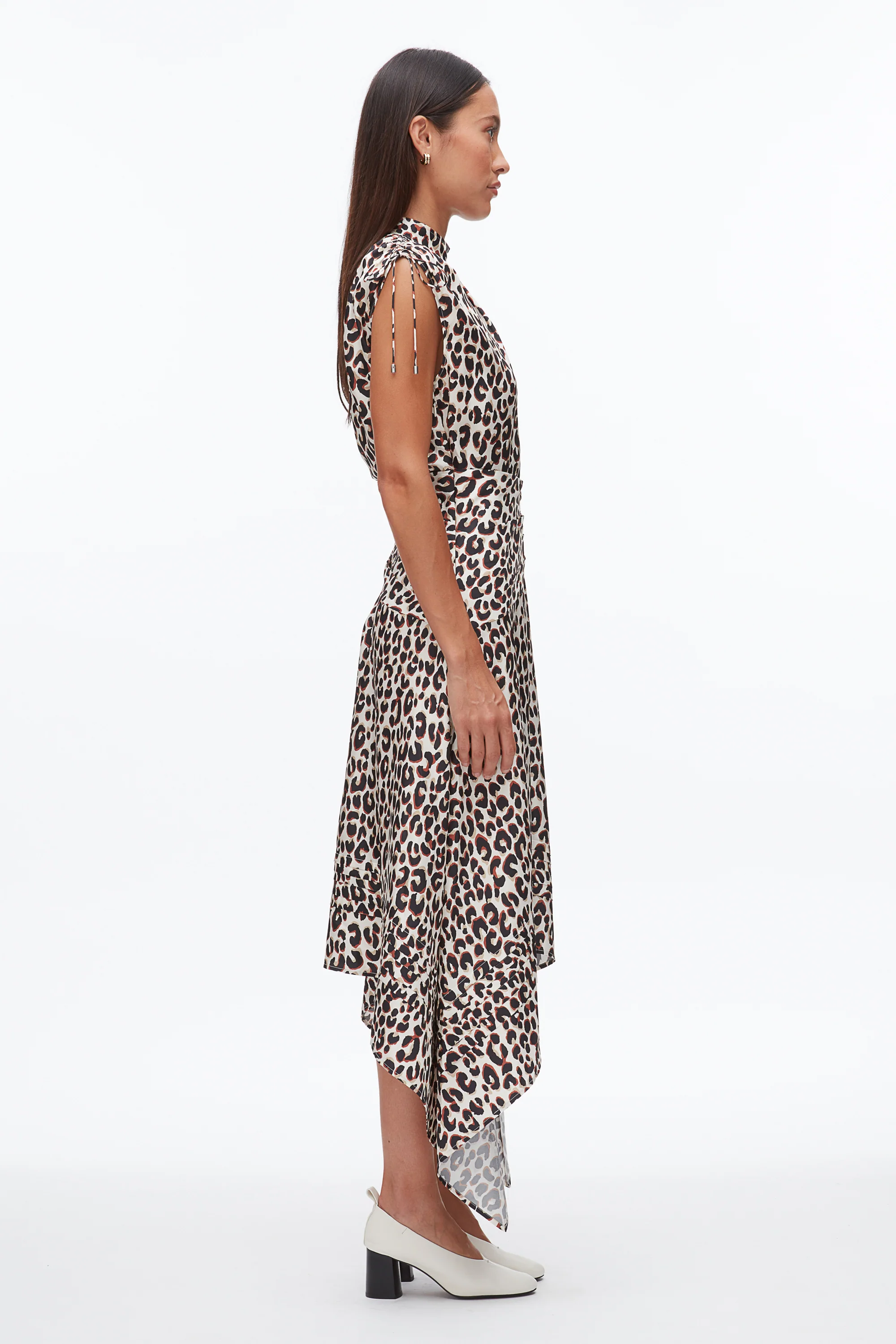 Leopard Ruched Handkerchief Dress - Image 3