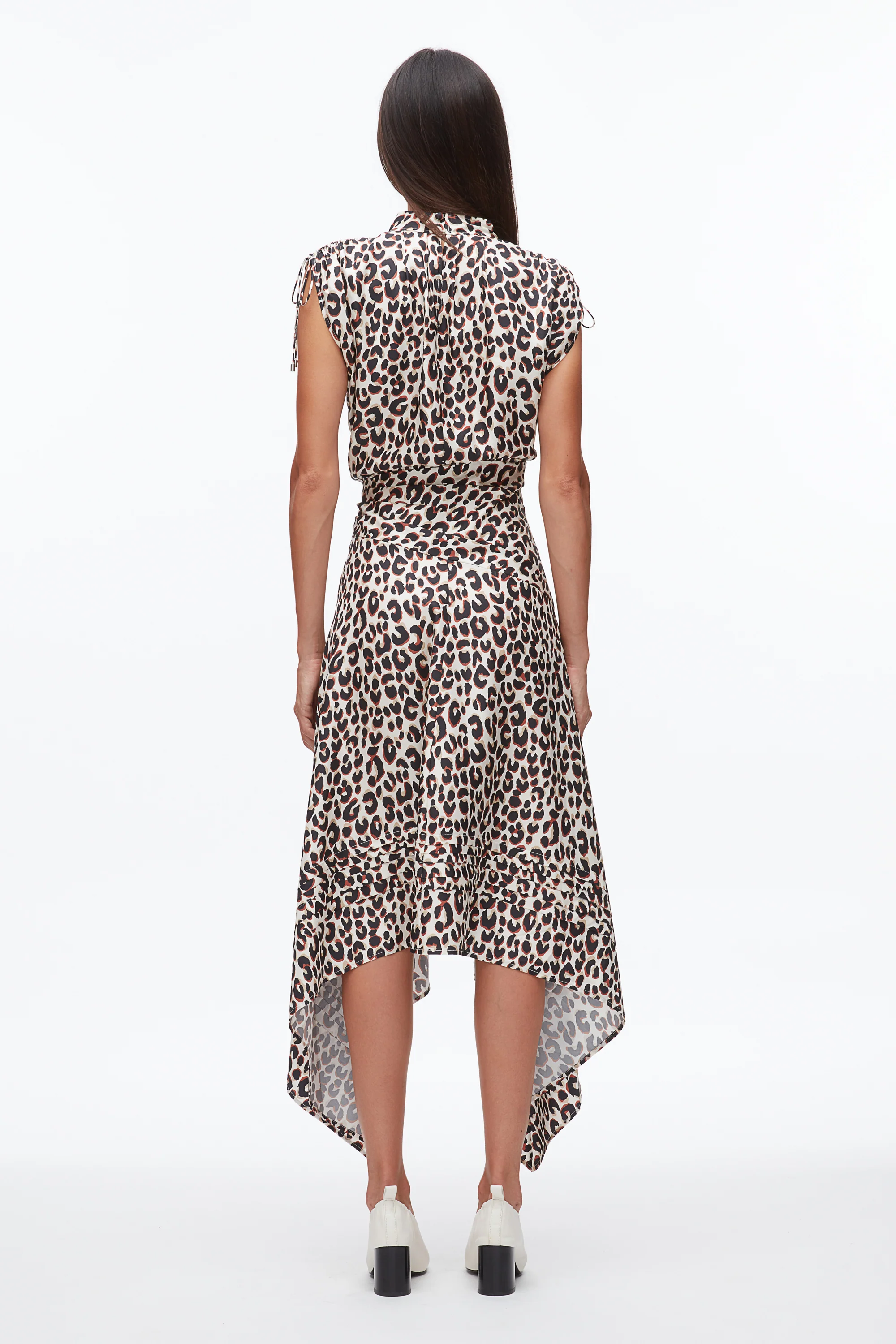 Leopard Ruched Handkerchief Dress - Image 4