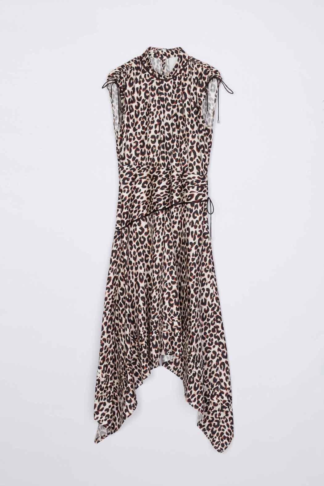Leopard Ruched Handkerchief Dress - Image 6