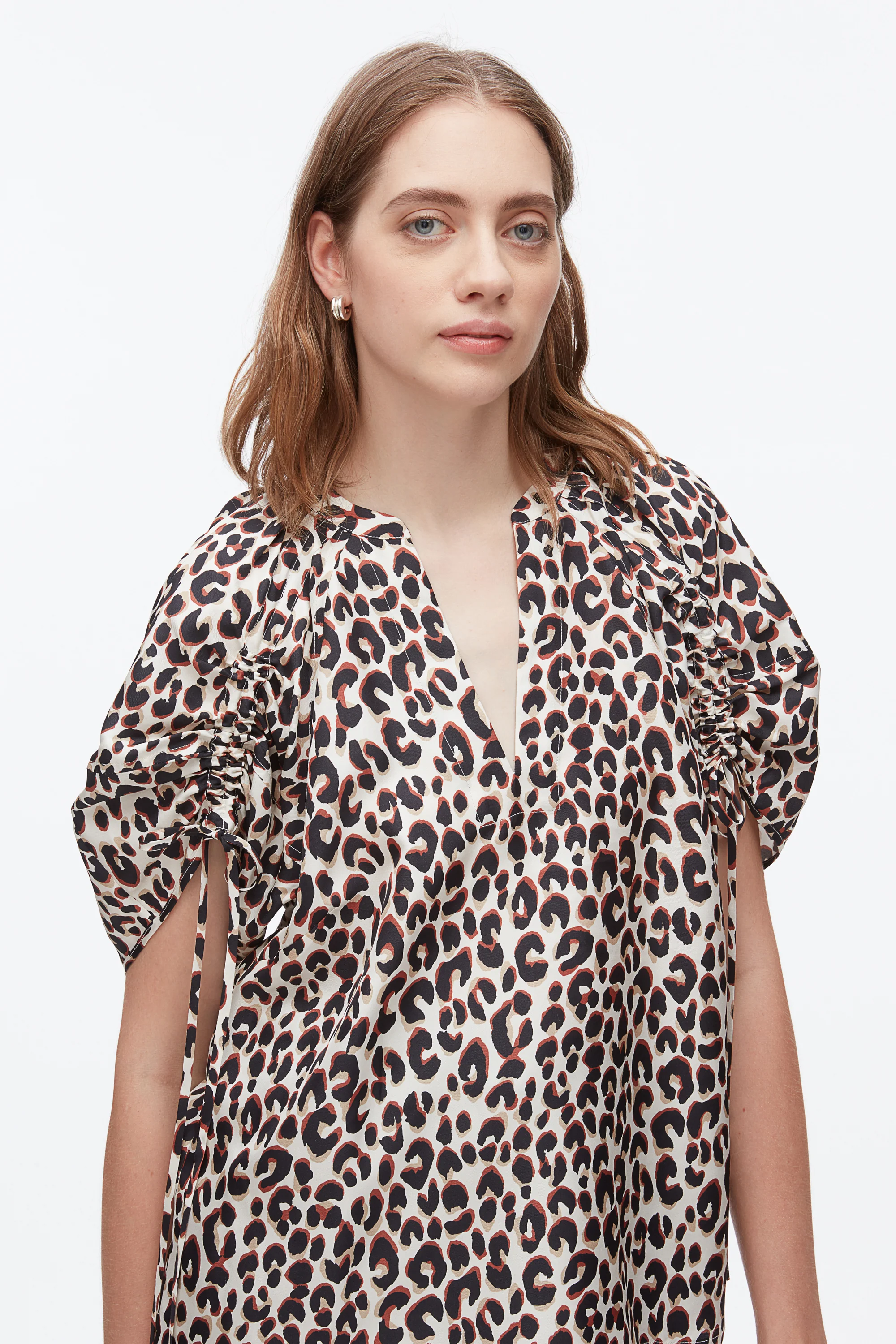 Leopard Ruched Sleeve Top - Image 6