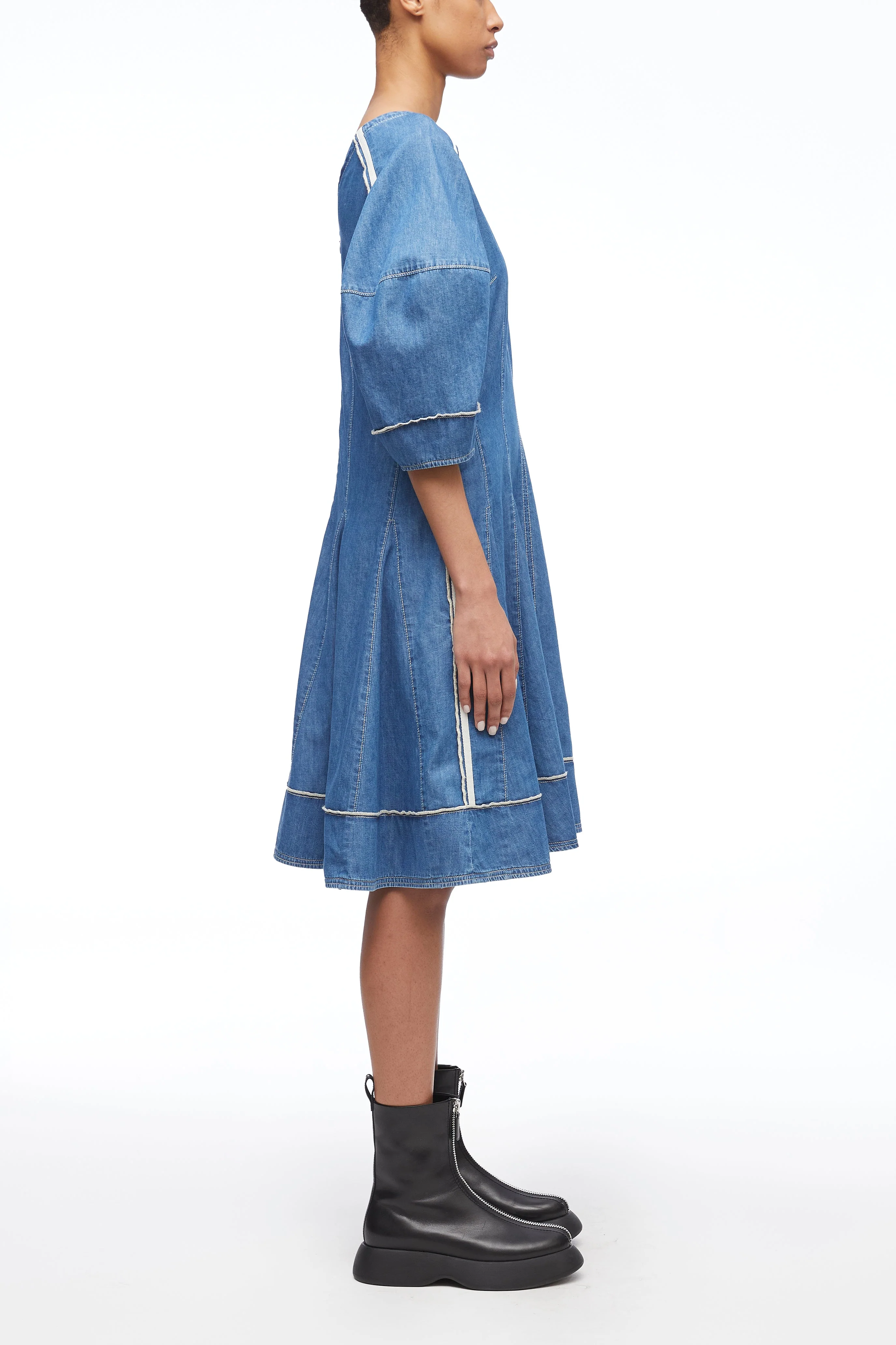 Lightweight Chambray Shirt Dress - Image 2