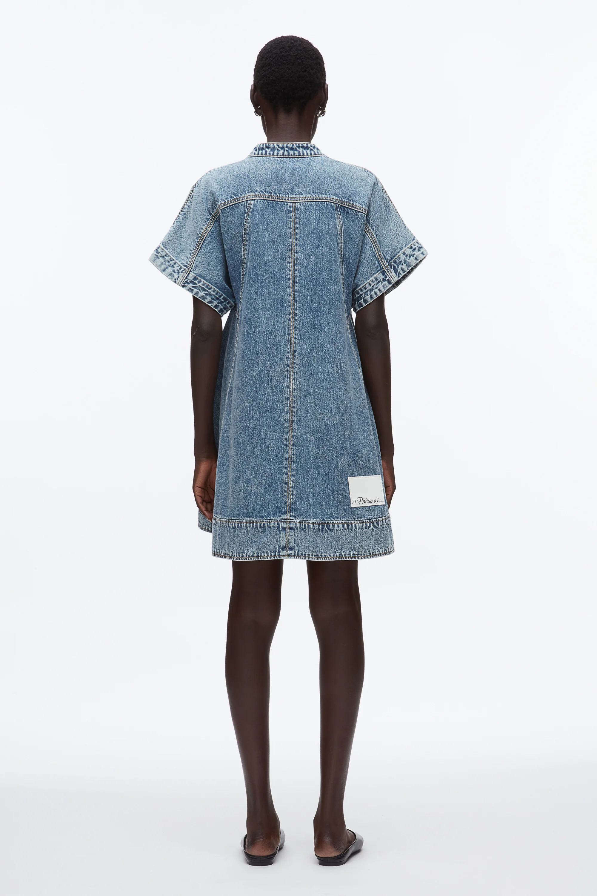 Trapeze Light Denim Dress - Image 4