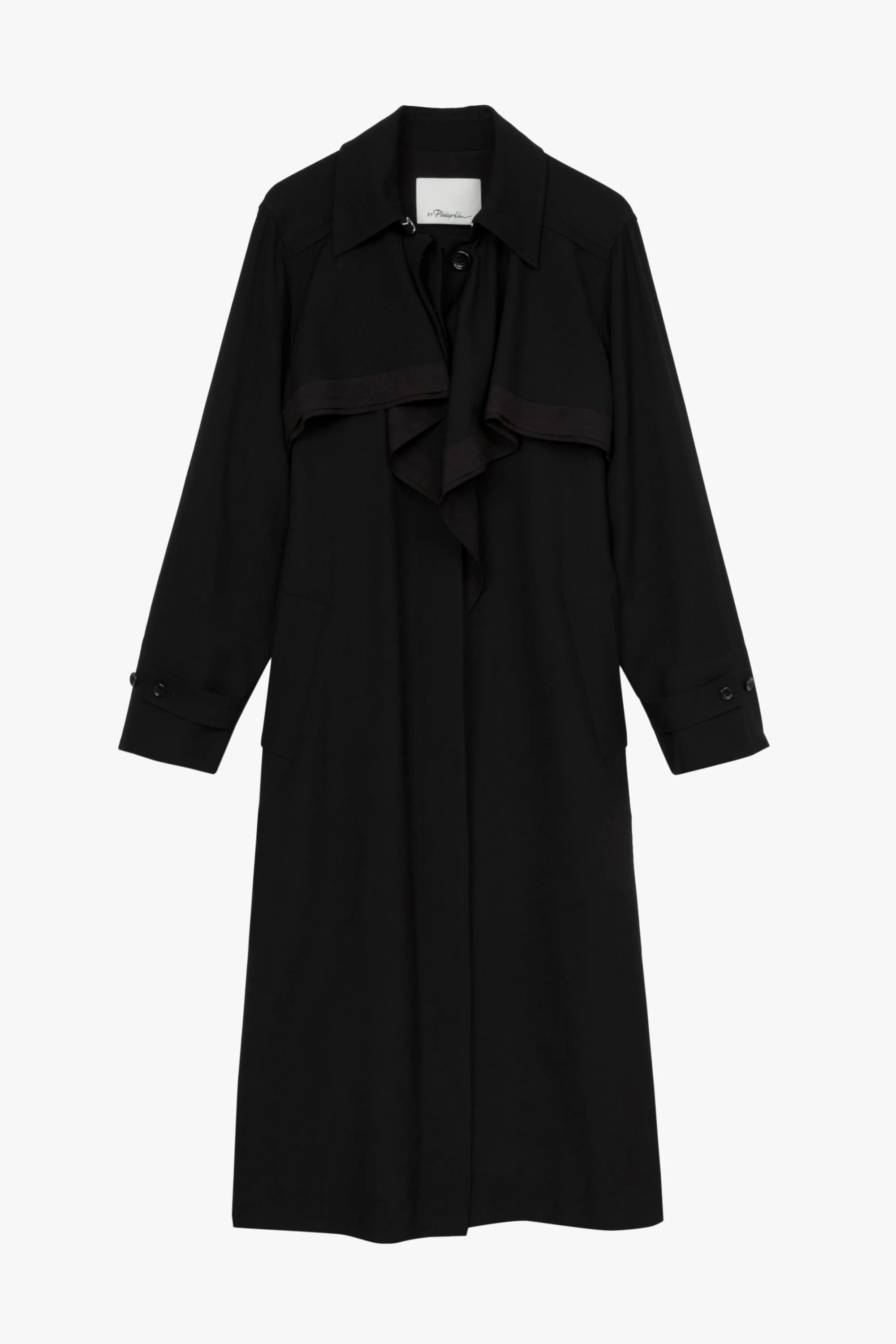 Lightweight Trench Dress With Cascade Drape - Image 5