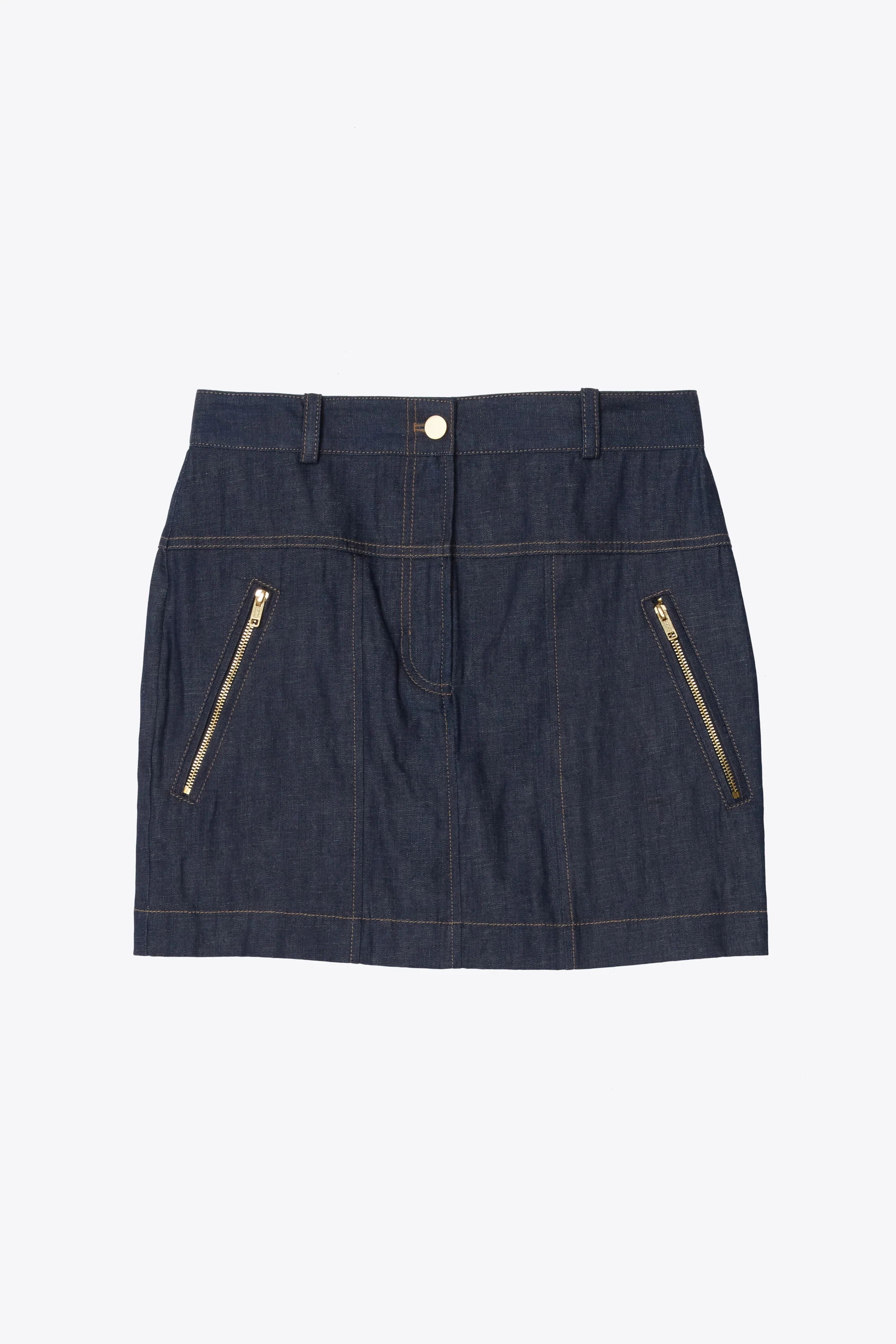 Linen Denim Mini Skirt