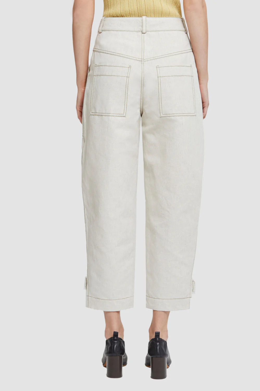 Linen Denim Utility Trousers - Image 4