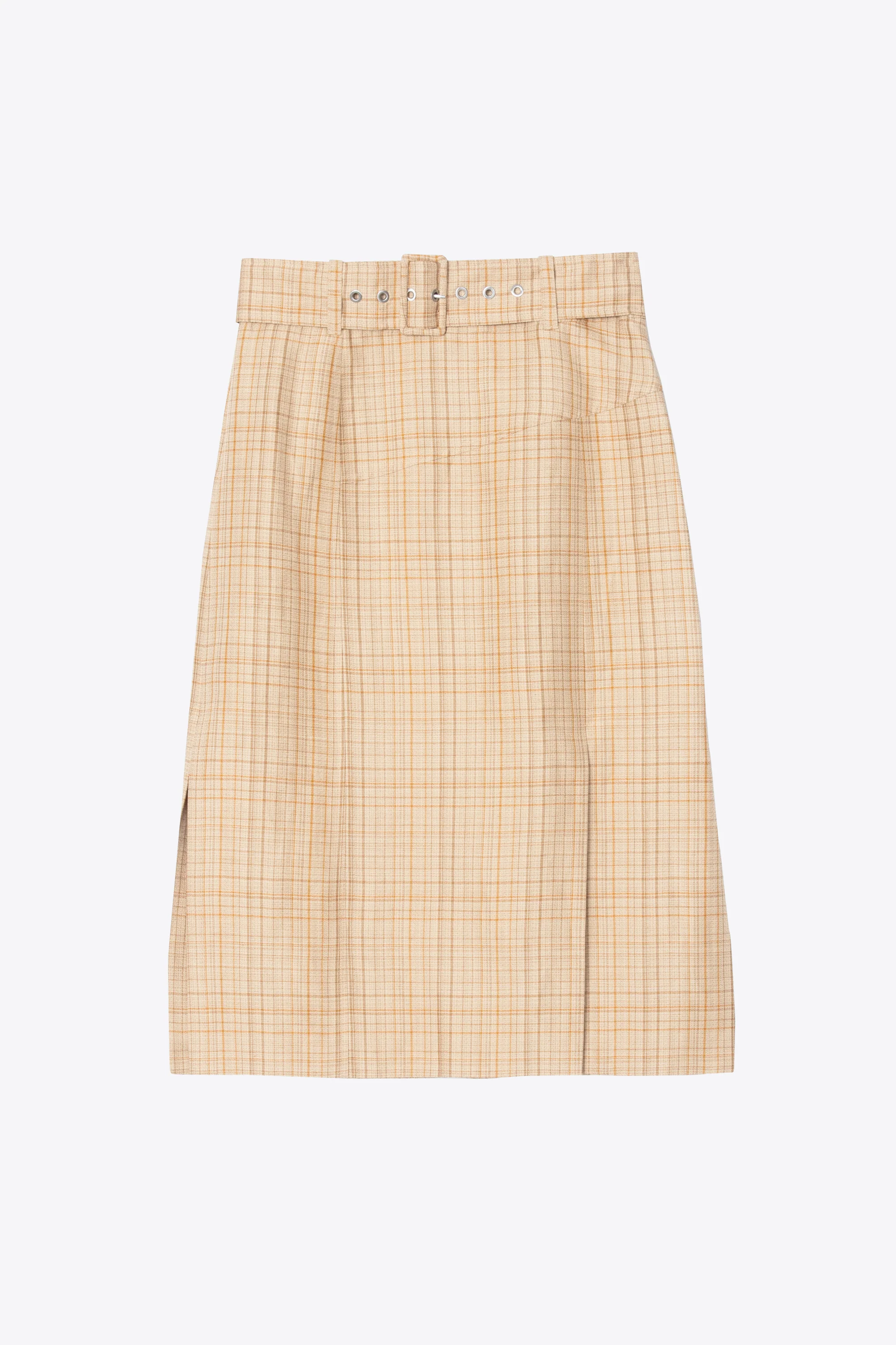Linen Plaid Carwash Skirt