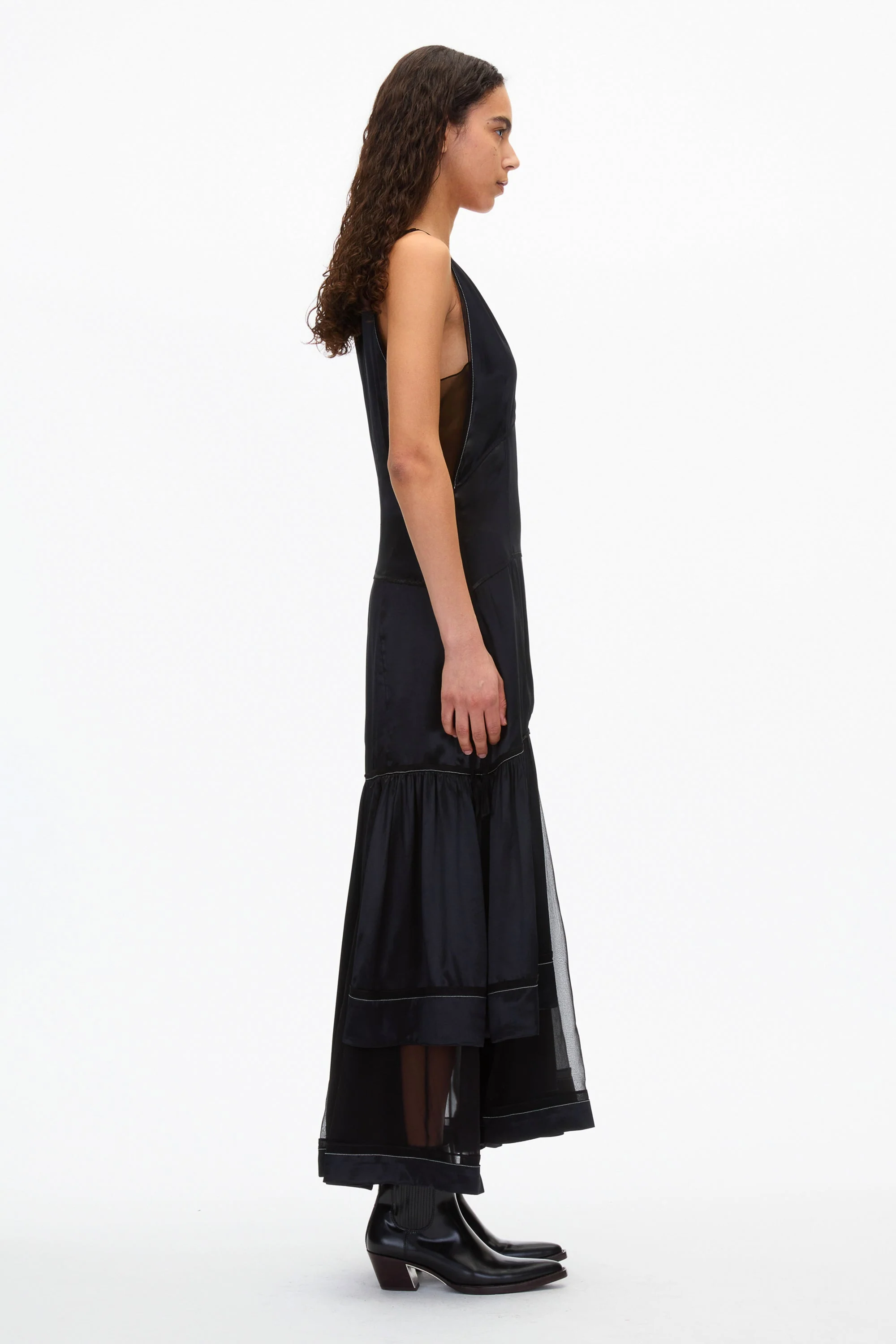Liquid Satin Tiered Gown - Image 2