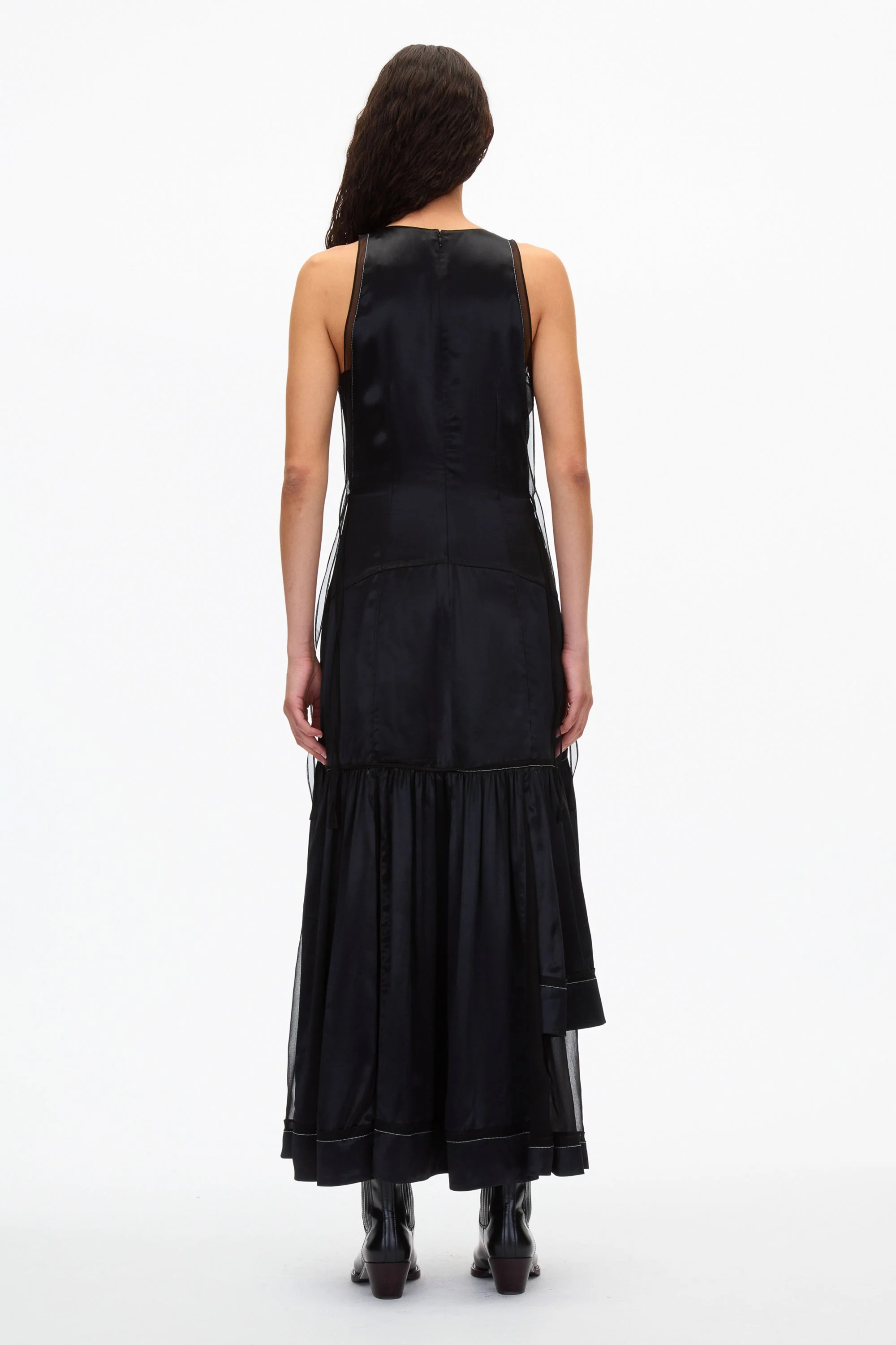 Liquid Satin Tiered Gown - Image 3