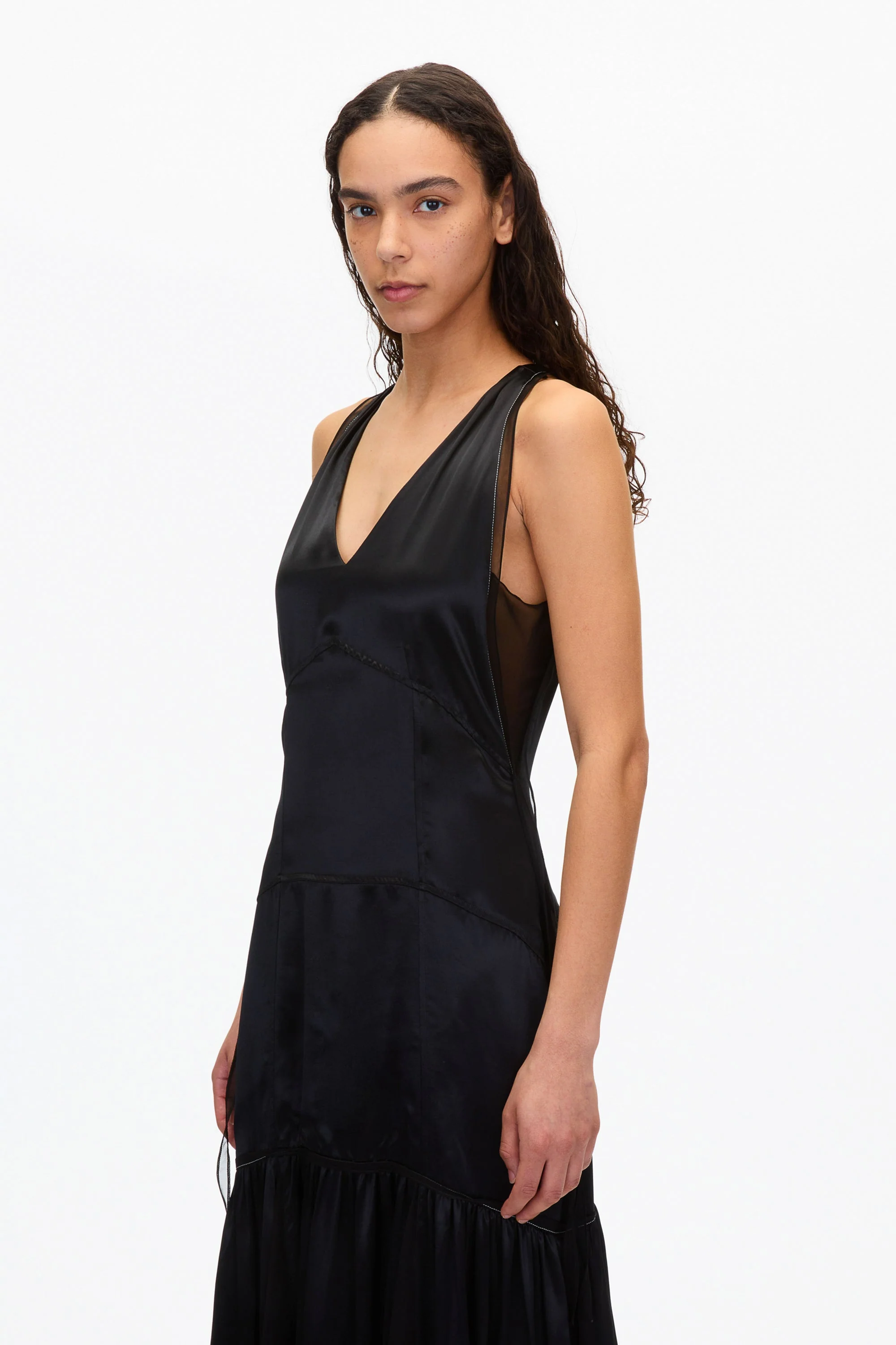 Liquid Satin Tiered Gown - Image 4