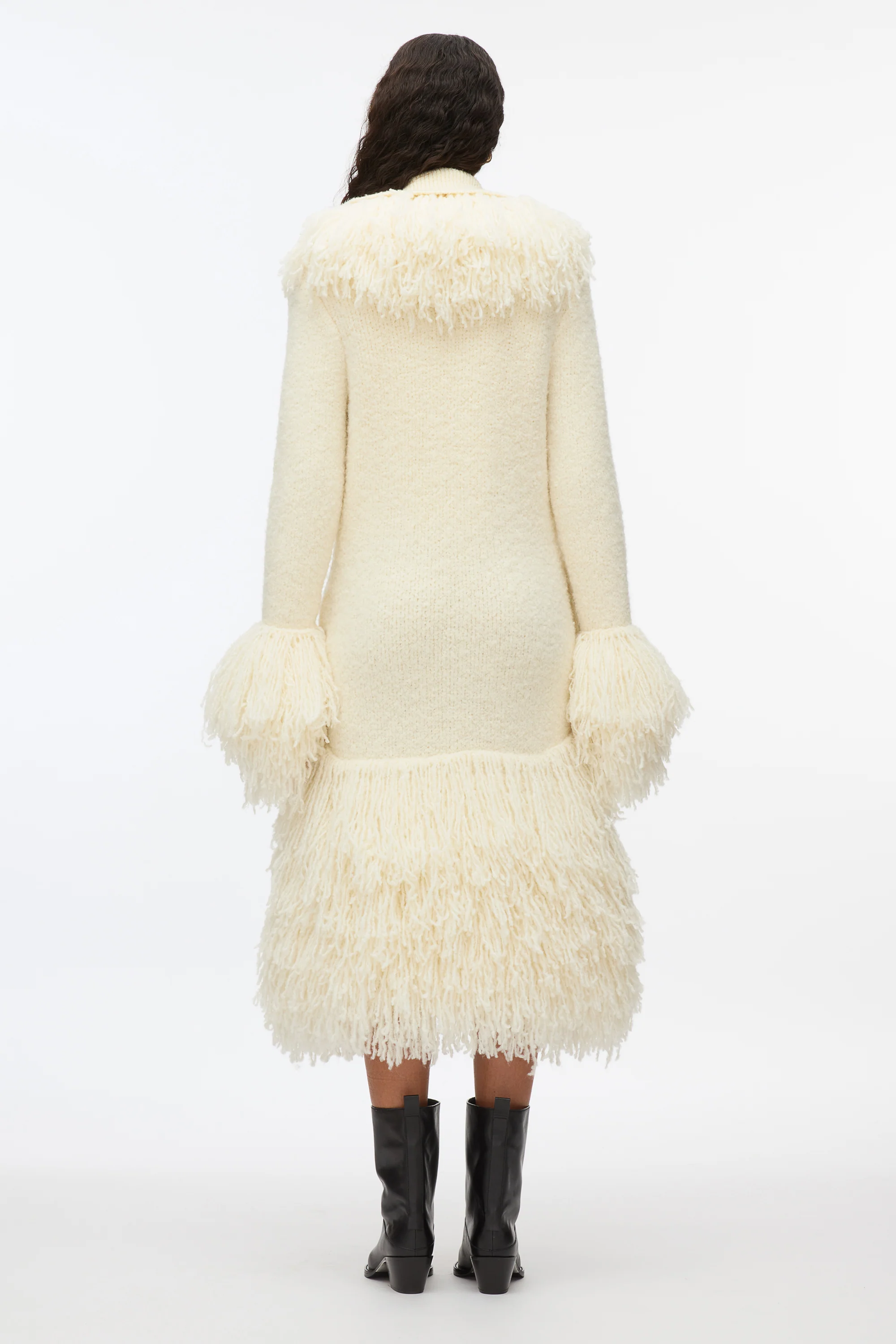 Boucle Fringe Knit Coat - Image 4
