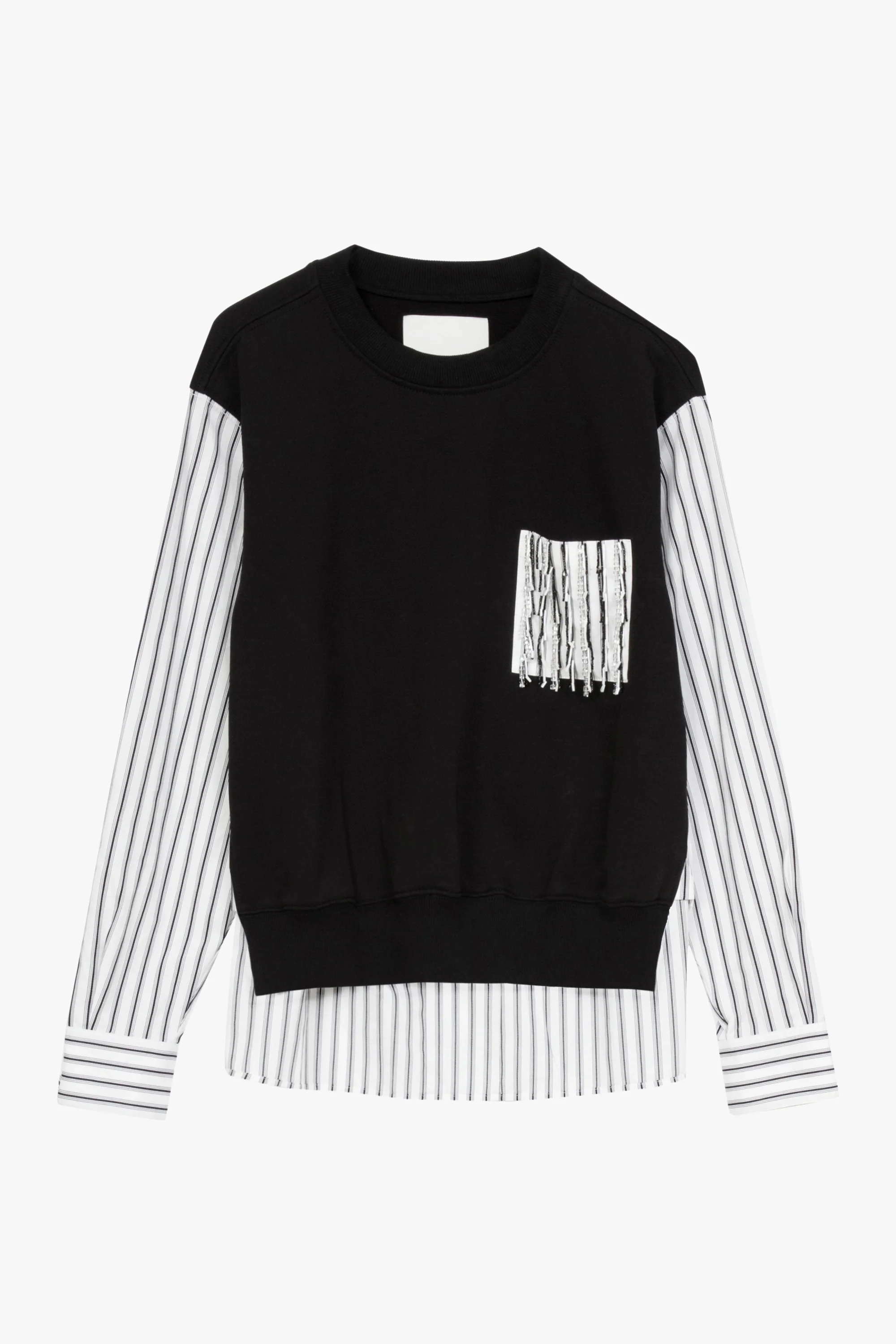 Striped Fringe Trim Sweatshirt - Image 2