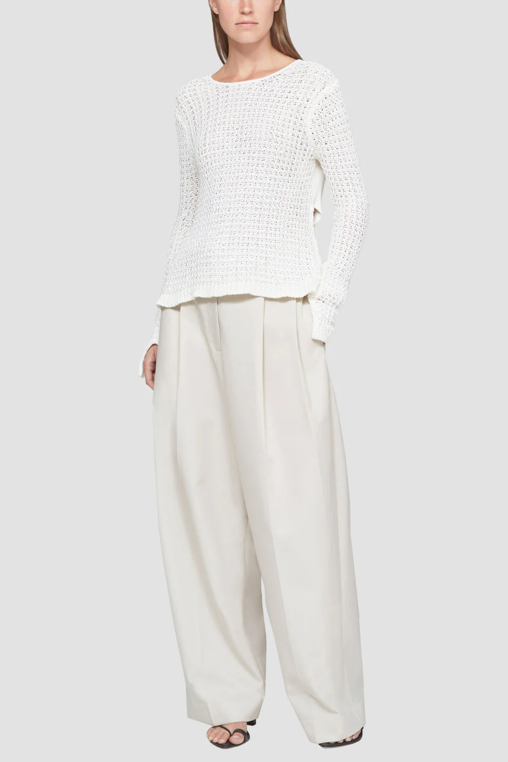 Textured Long Sleeve Crewneck