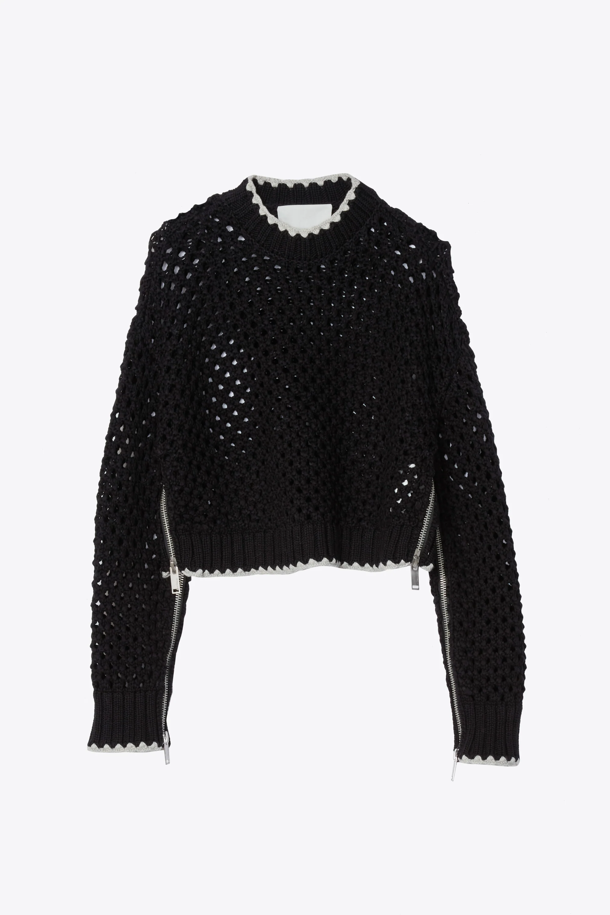 Open Work Cropped Sweater - Image 7
