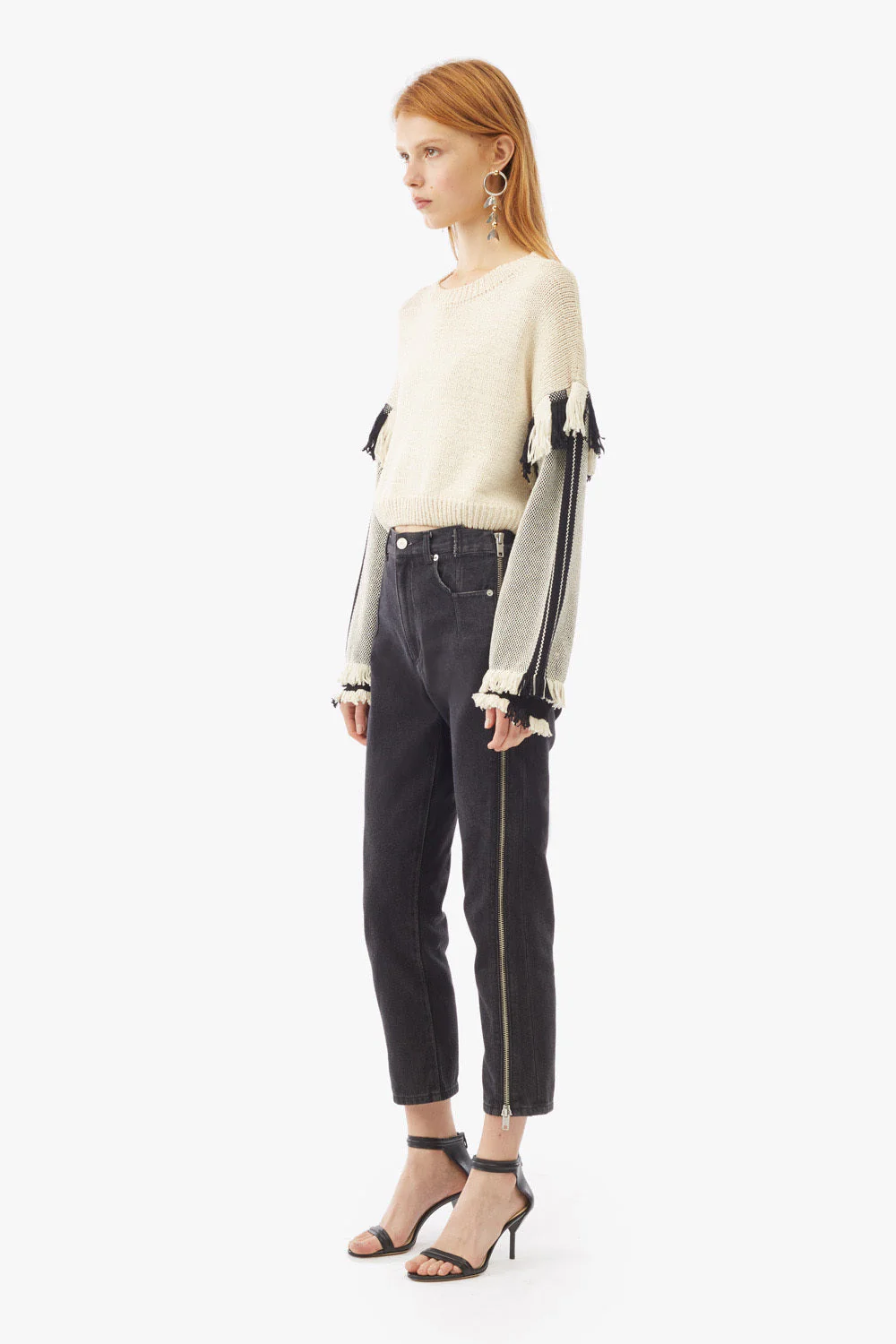 Ls Cropped Fringe Pullover - Image 2