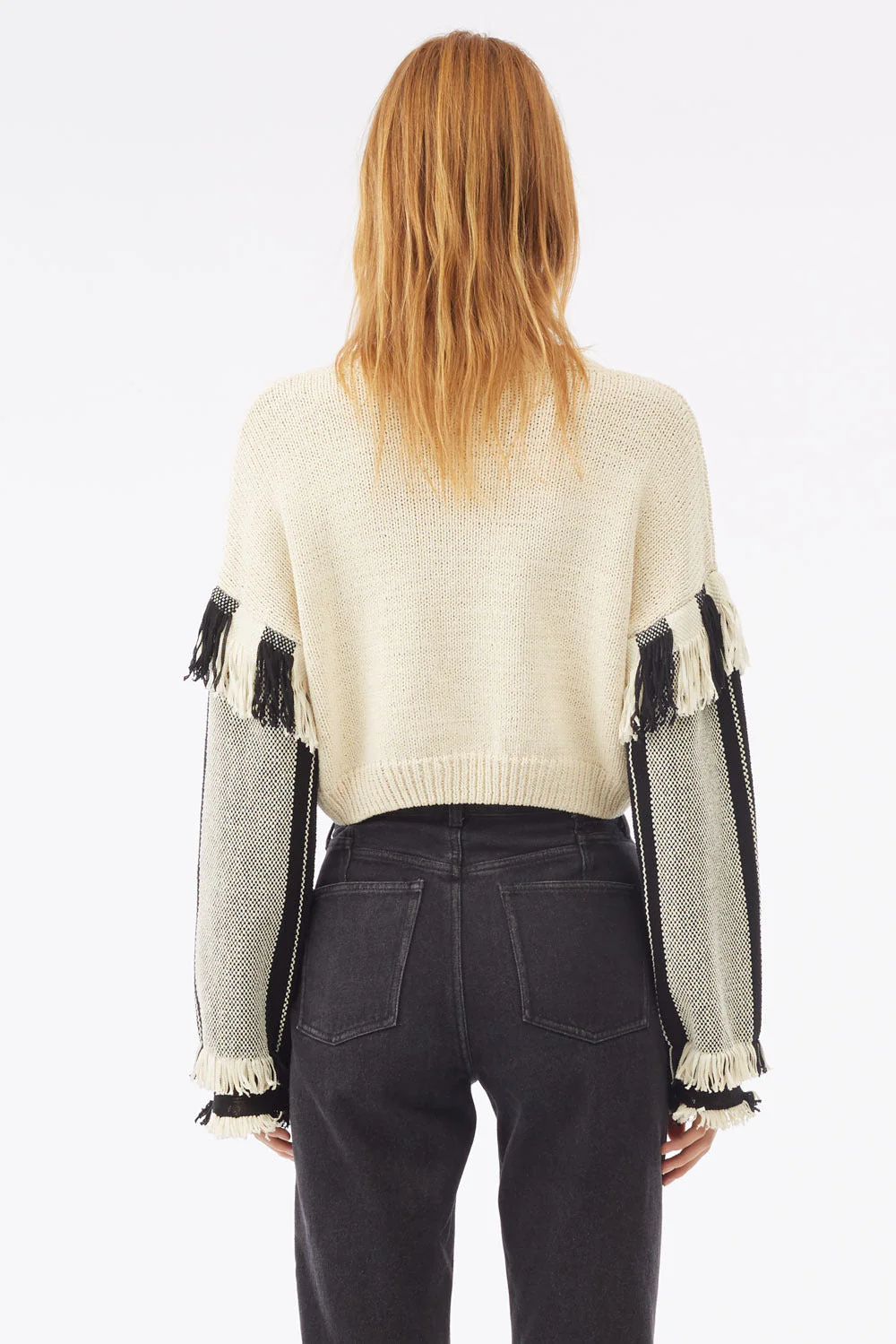 Ls Cropped Fringe Pullover - Image 3