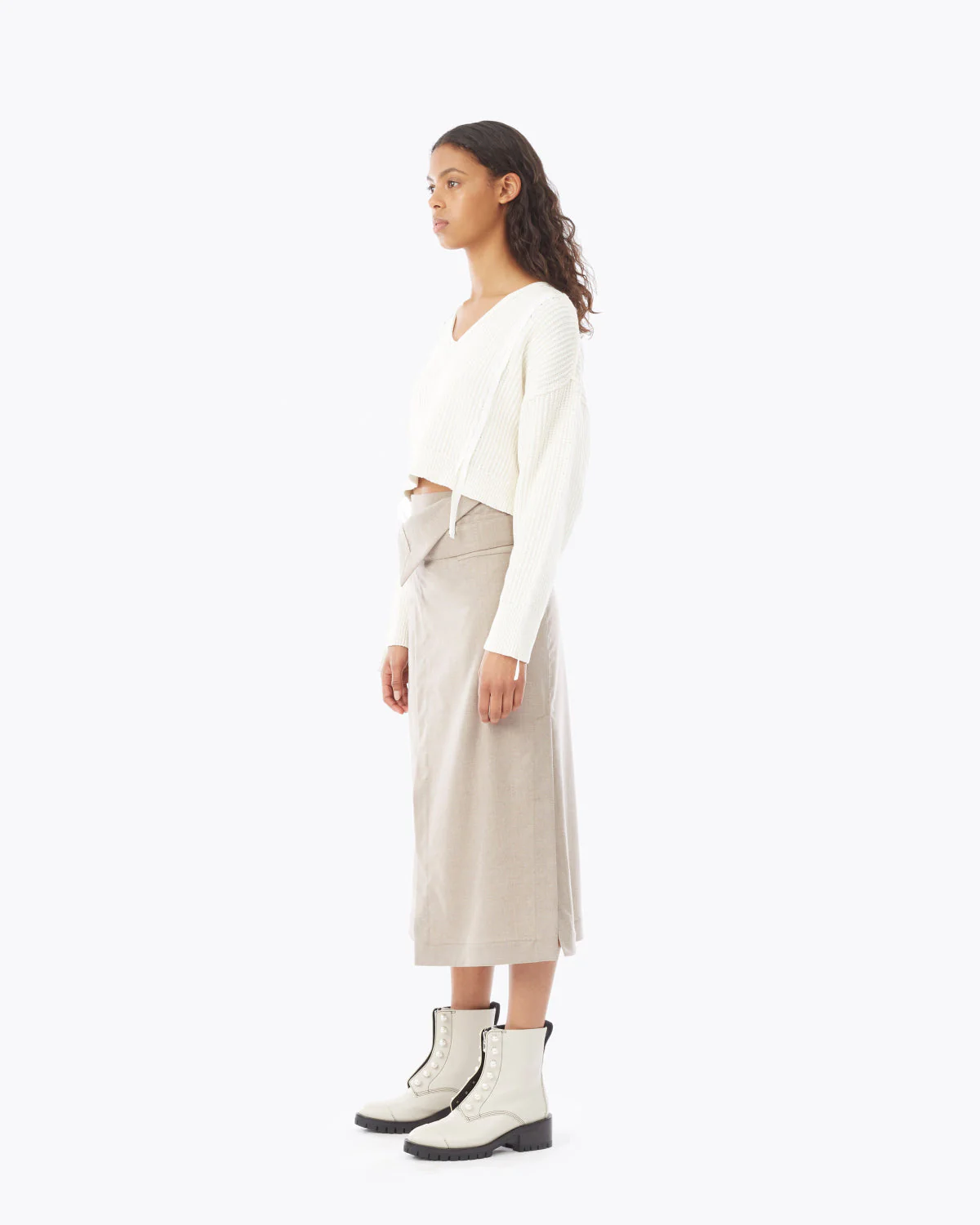 Ls Cropped Ribbon Weave Sweate - Image 2
