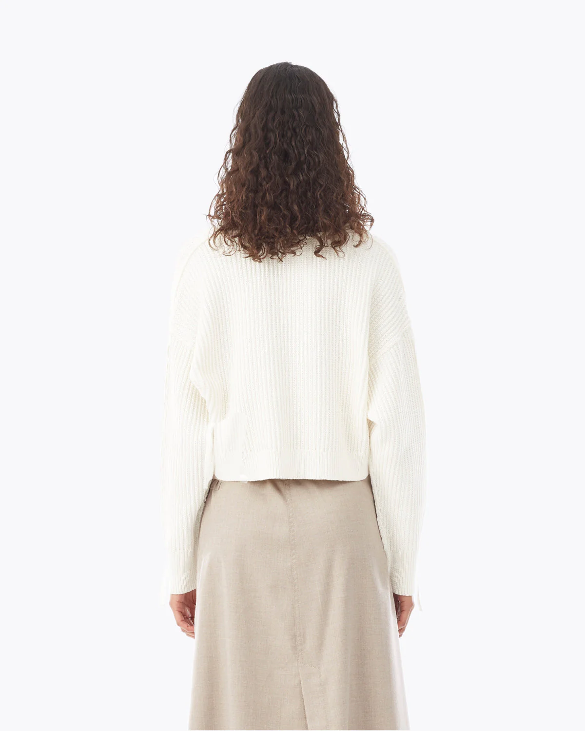 Ls Cropped Ribbon Weave Sweate - Image 3