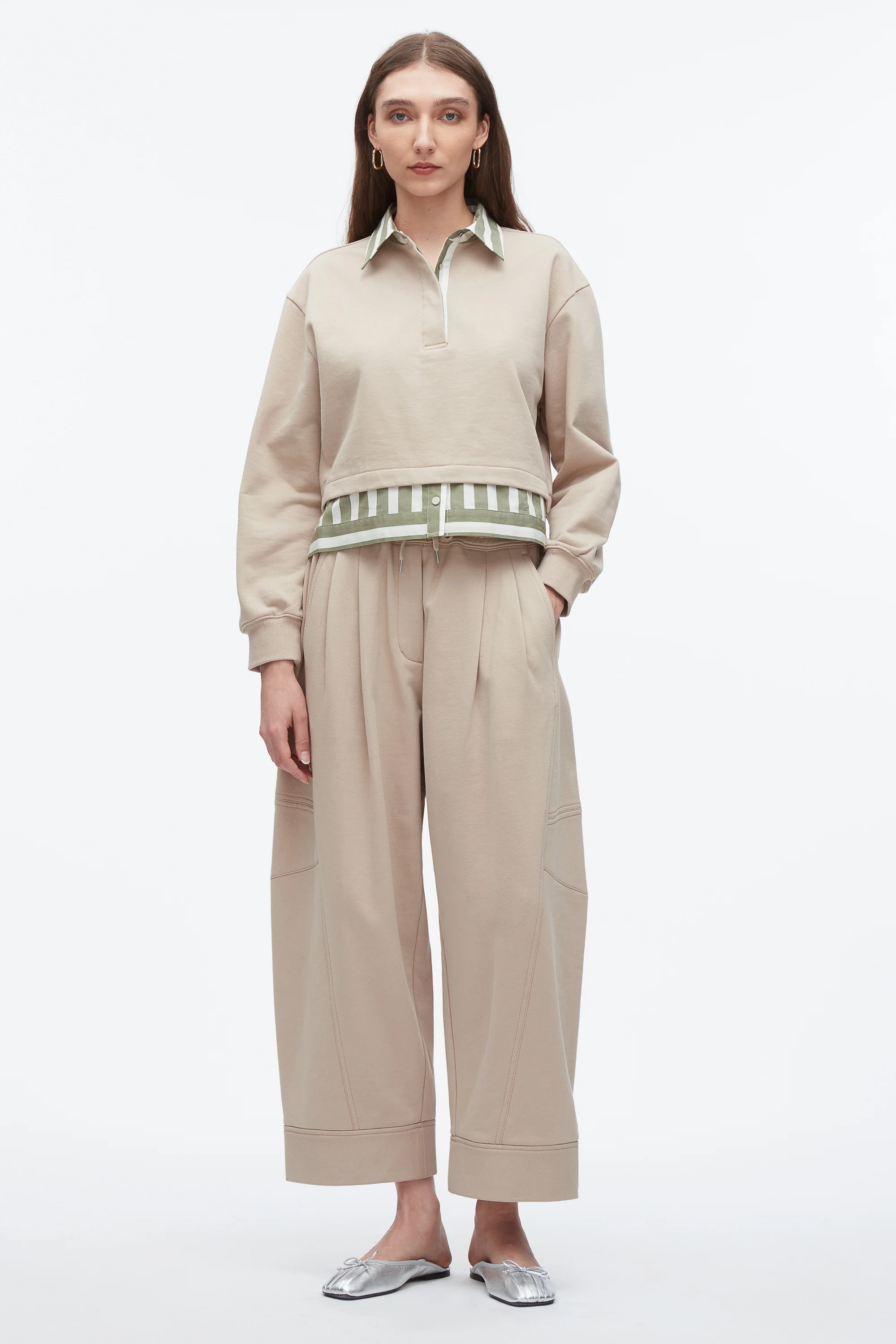 Cropped Polo With Stripe Combo - Image 2